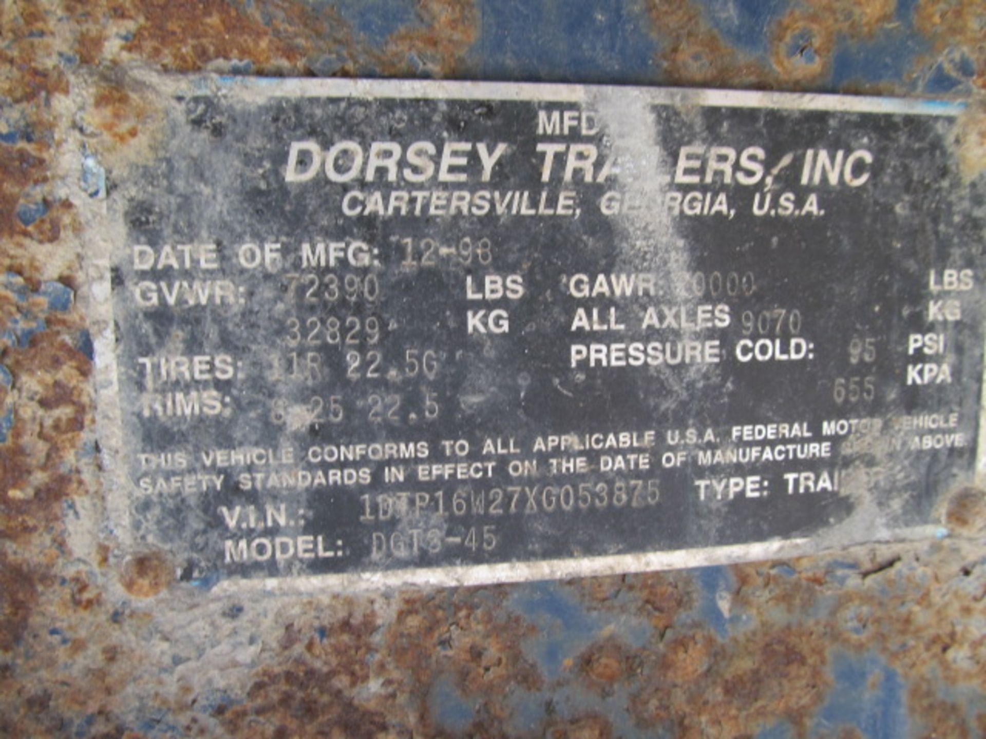 45' Dorsey Flatbed Trailer (VIN: 1DTP16W25XG053875) (Subject To Confirmation) - Image 2 of 2