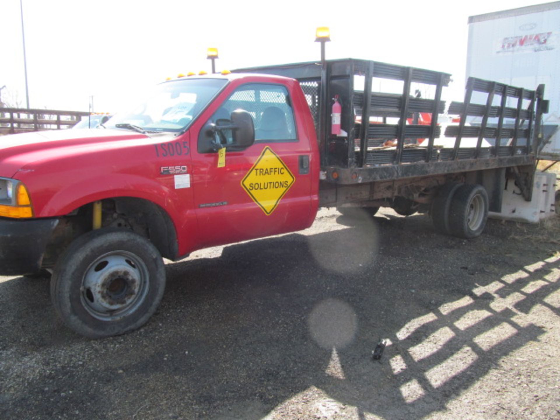 2000 Ford F550 Super Duty Stakebed Truck (VIN: 1FDAF56F3YEA23598)[Estimated Mileage: UNKNOWN - Needs