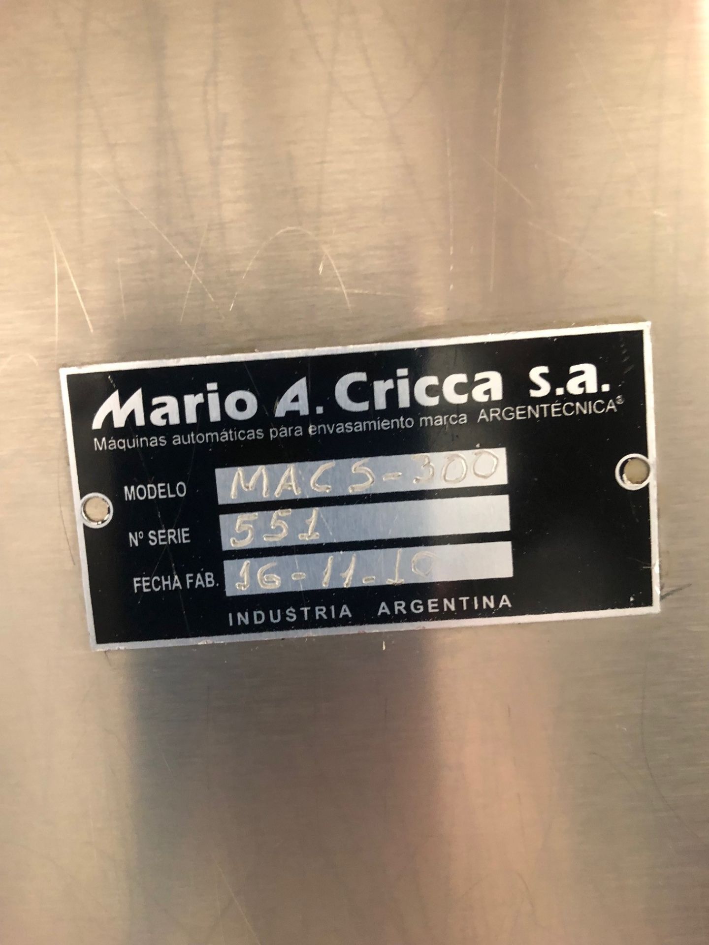 2010 Mario A. Cricca S-300 Pharmaceutical Blister Packaging Machine - Image 4 of 6