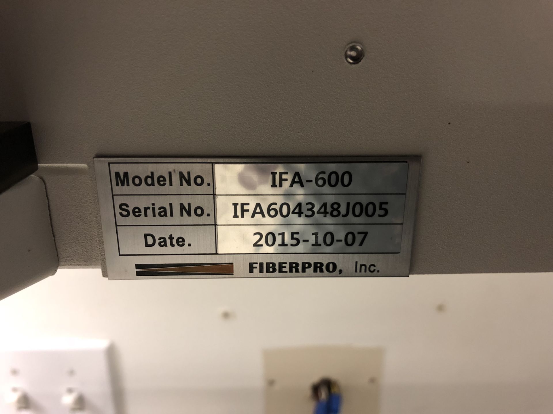 (2015) Fiberpro IFA-600 Alignment System, S/N IFA604348J005, Fiberpro SC 7000 System Controller, - Image 2 of 12