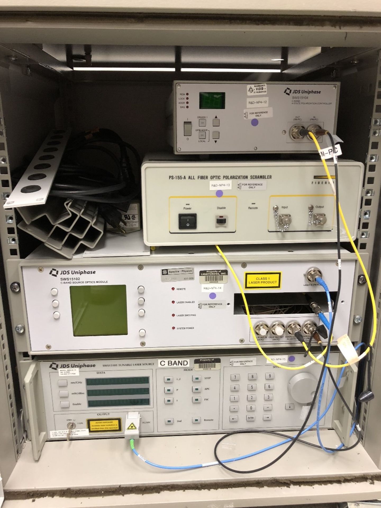 JDS Uniphase Cabinet w/ (1) JDS Uniphase SWS15104 C-Band 4-State Polarization Controller, (1) - Image 2 of 5