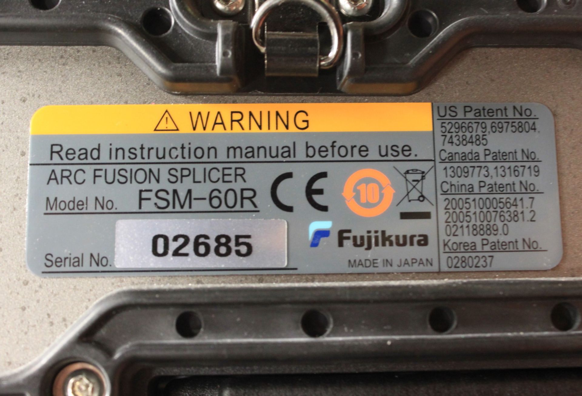 Fujikura Arc Fusion Splicer, Model FSM-60R, S/N 02685 - Image 2 of 2