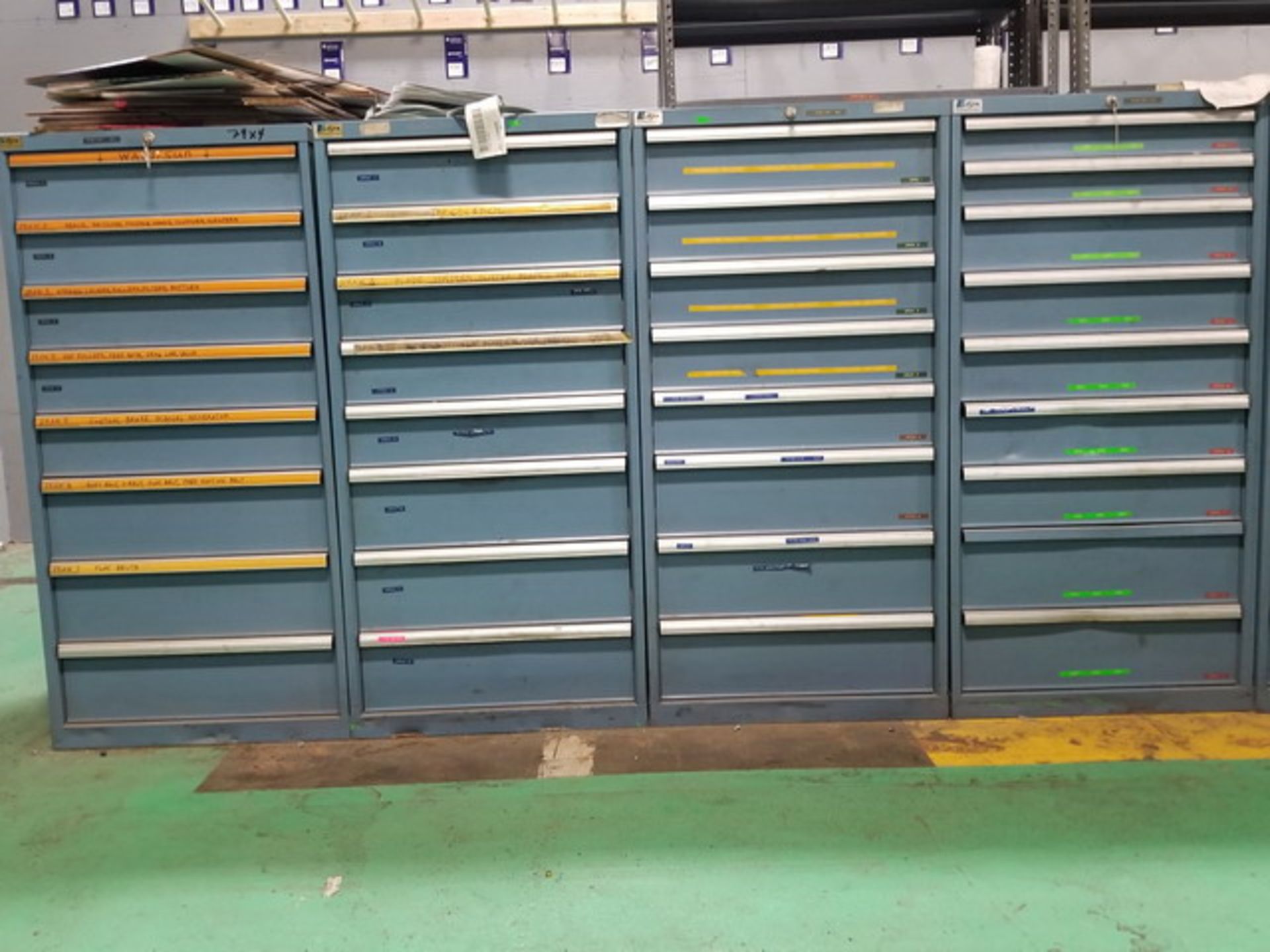 Lista Parts Cabinets. 8-Drawer; Locking, Keys Included; Empty; DIM Of Ea.: 29"X29"X57"