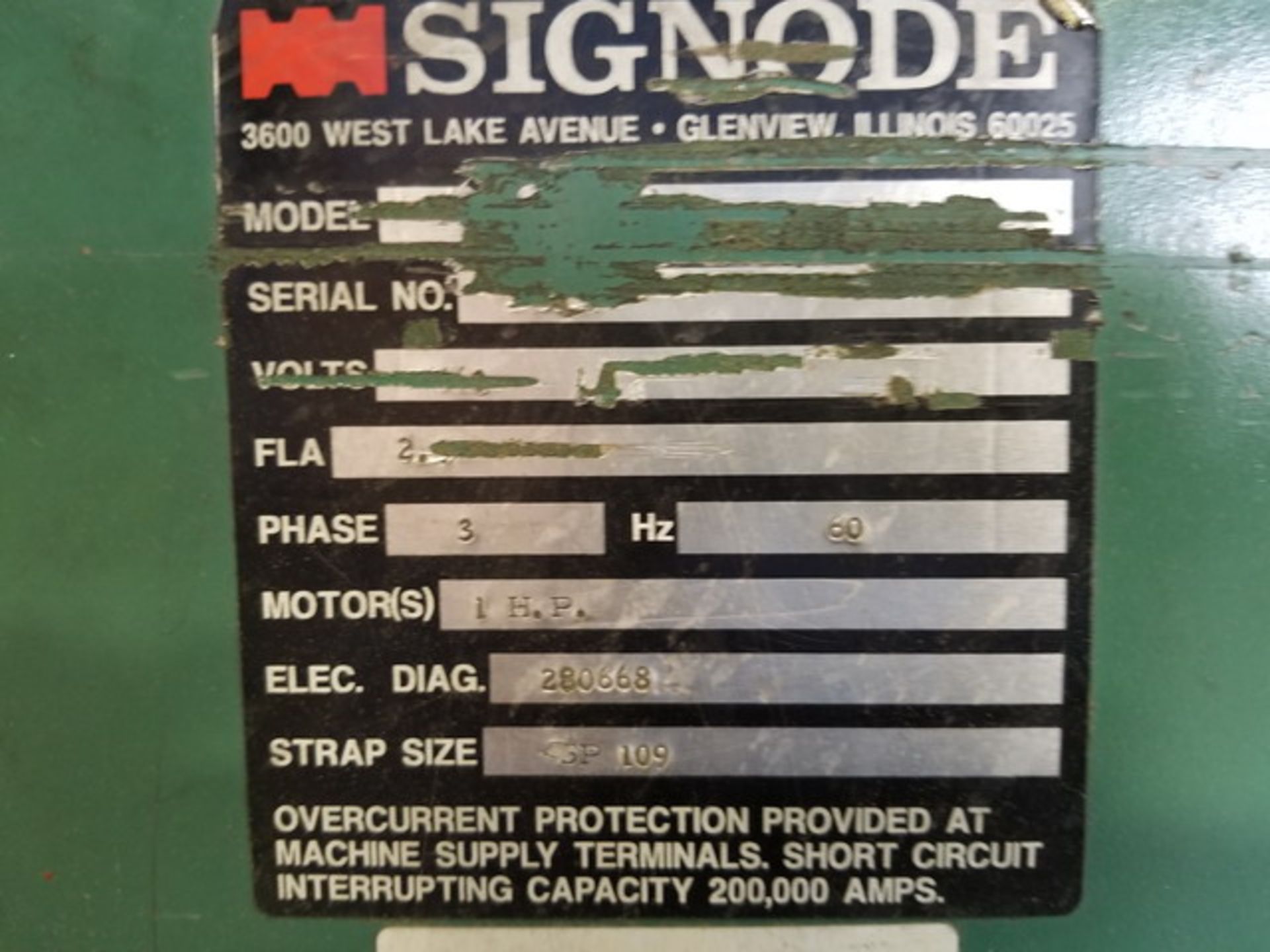 1999 Signode Model FlexTyer II Automatic Power Strapping Machine. 460V; 3PH; 60Hz; 1HP. DIM: 27" - Image 7 of 8