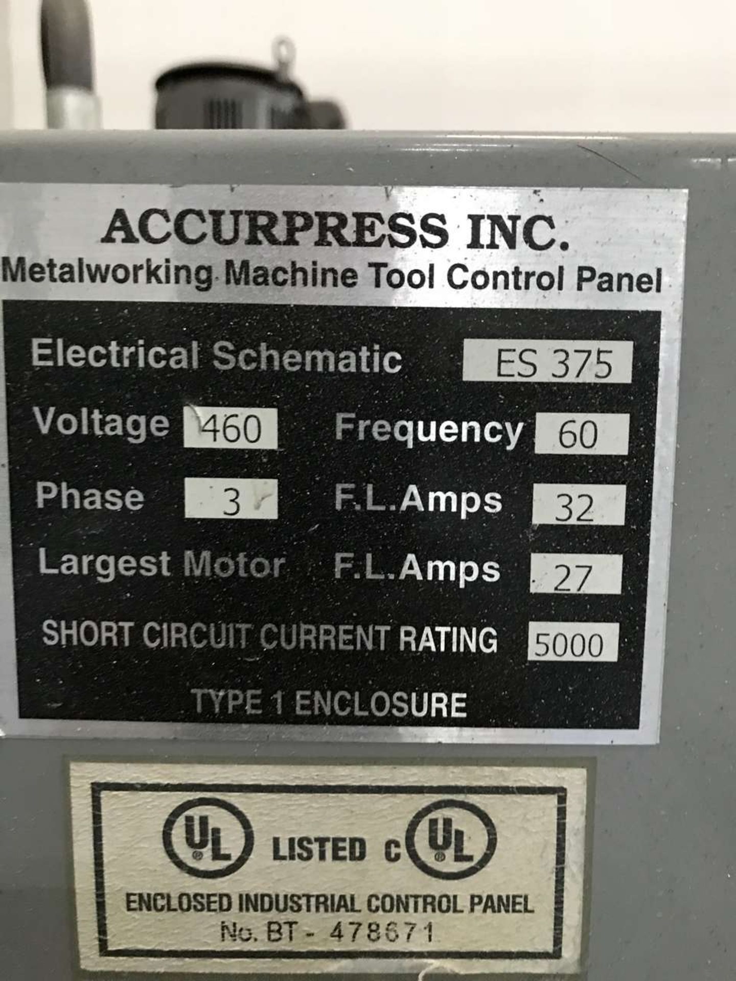 2011 Accurshear 62508 8' Power Squaring Shear - Image 6 of 12