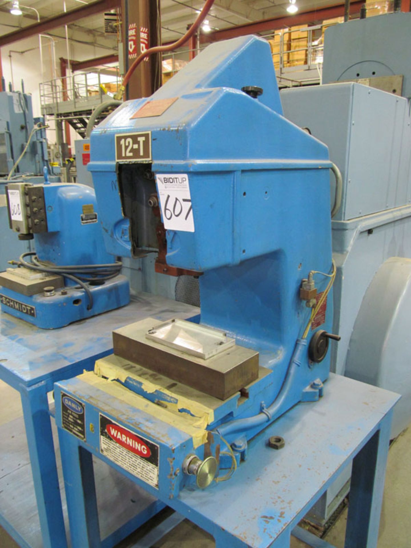 12 Ton Danley Pneumatic Press, s/n 80-S-9557-T, 1.5" Stroke, Loading Fee: $40