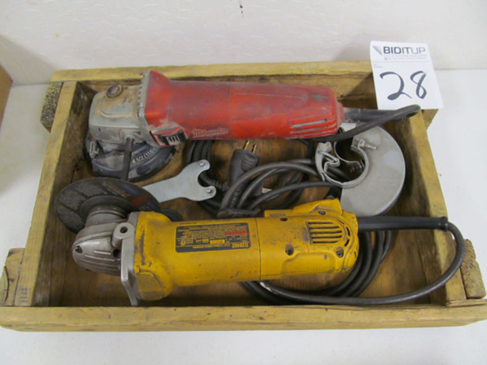 Lot of (2) 4.5" Angle Grinders, (1) Dewalt D28402, (1) Milwaukee 6140-33