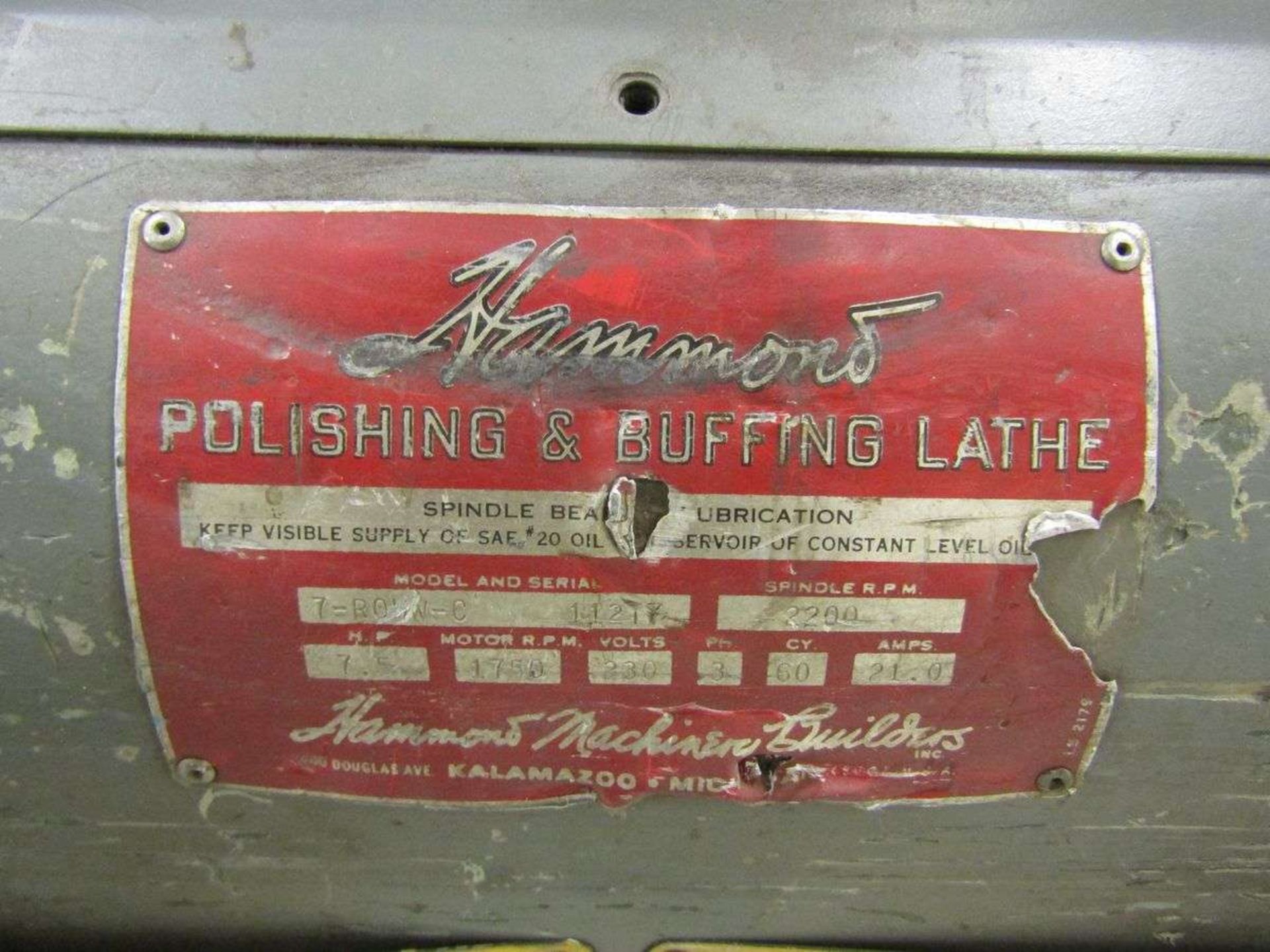 Hammond 7-R0HW-C Polishing & Buffing Lathe - Image 3 of 4