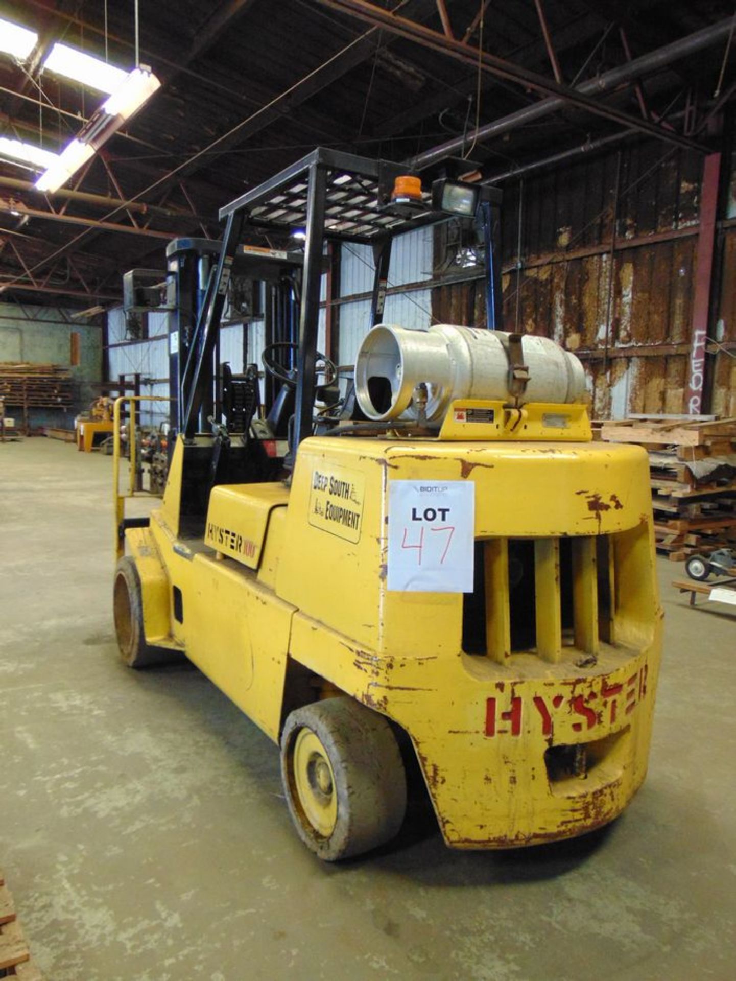 Hyster Fork Lift: 10k Capacity, Triple Mast Side Shift, Propane, Hours:9804 , Mdl: 5100XL , S/N: