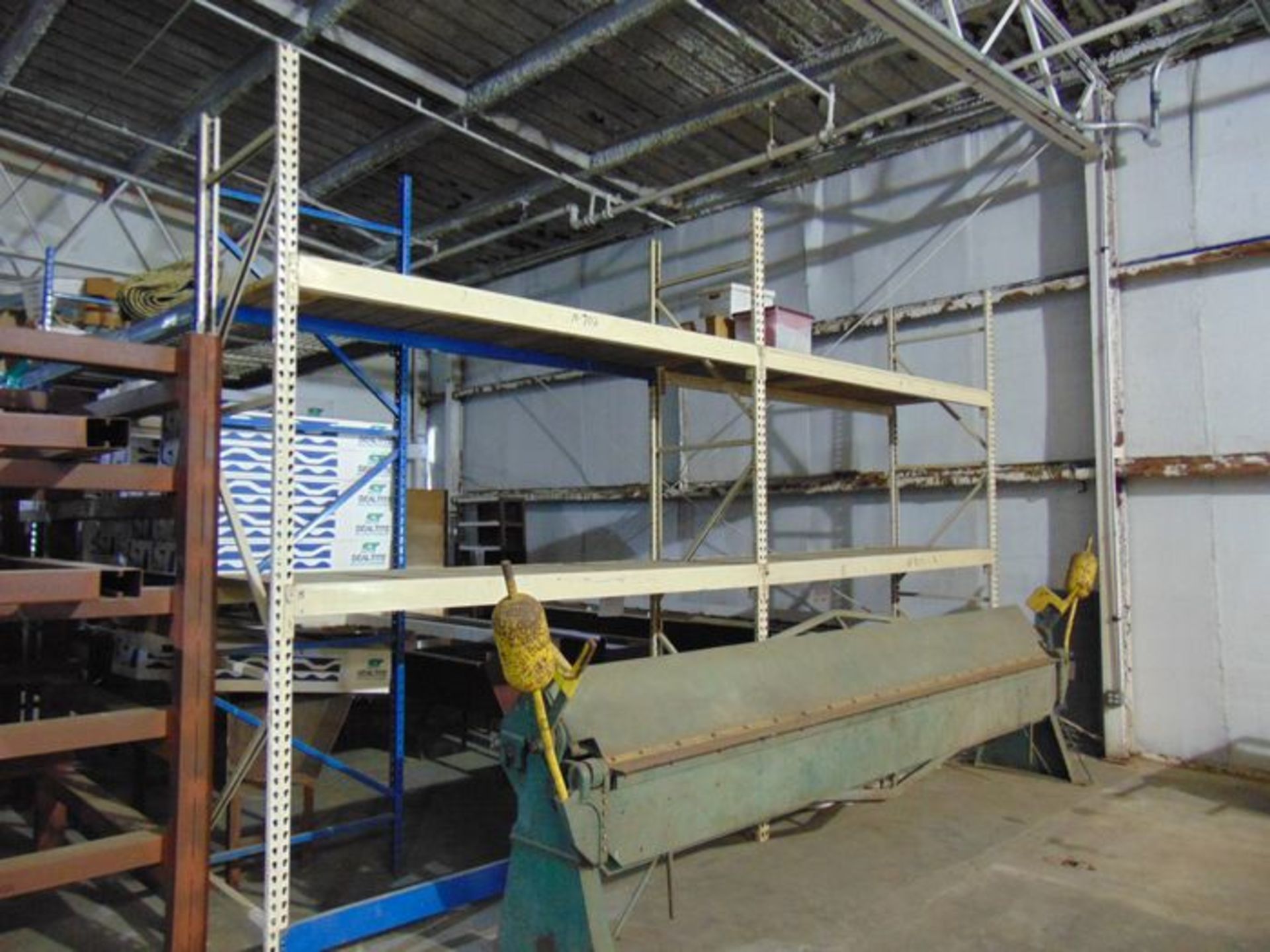 (1) Section of Pallet racking: To Include: (3) 12' x 3' Uprights, (8) 9' Cross Beams W/ Wood - Image 2 of 3