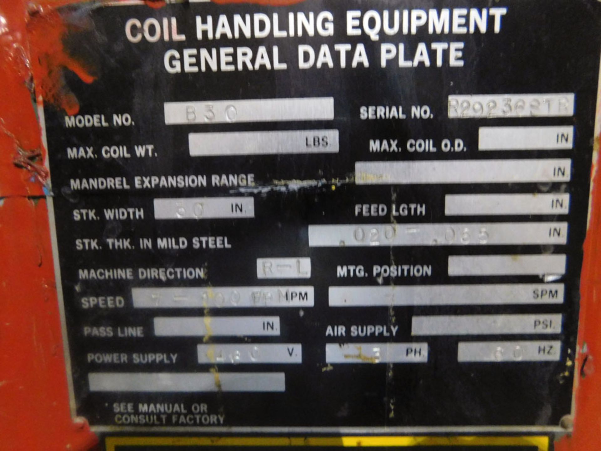 FREE LOADING - Located In: Painesville, OH - Rowe Coil Straightener, 30" x 0.065", Mdl: B30, S/N: - Image 8 of 8