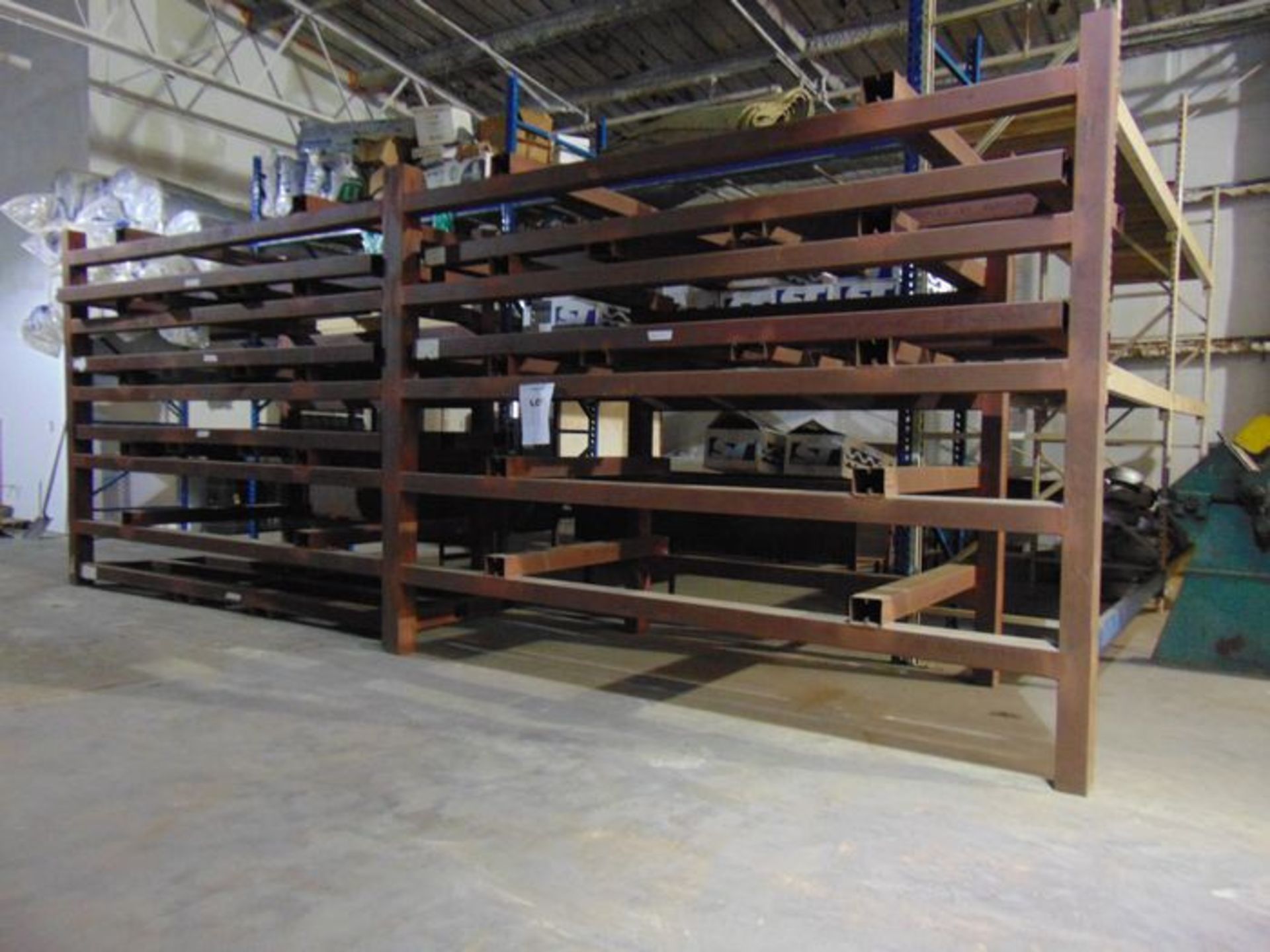 (2) Steel Racks: 58" X 268" X 101"H, To Include: (6) 41"123" X 4" Thick, Steel Skid Pallets, Located - Image 2 of 4