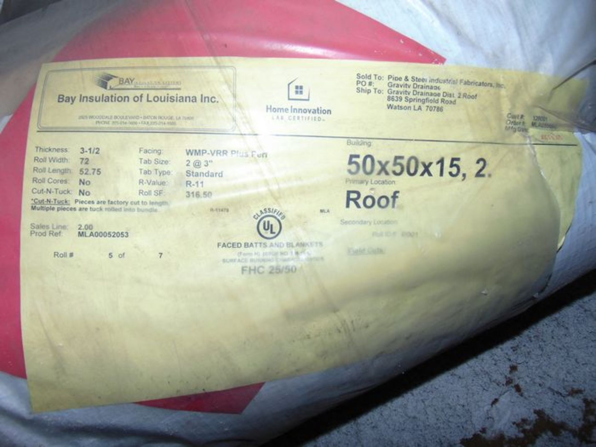 (9) Insulation & Fiberglass: (6) Insulation, Various Sizes, Mfg: Bay Insulation Of Louisiana & - Image 6 of 6