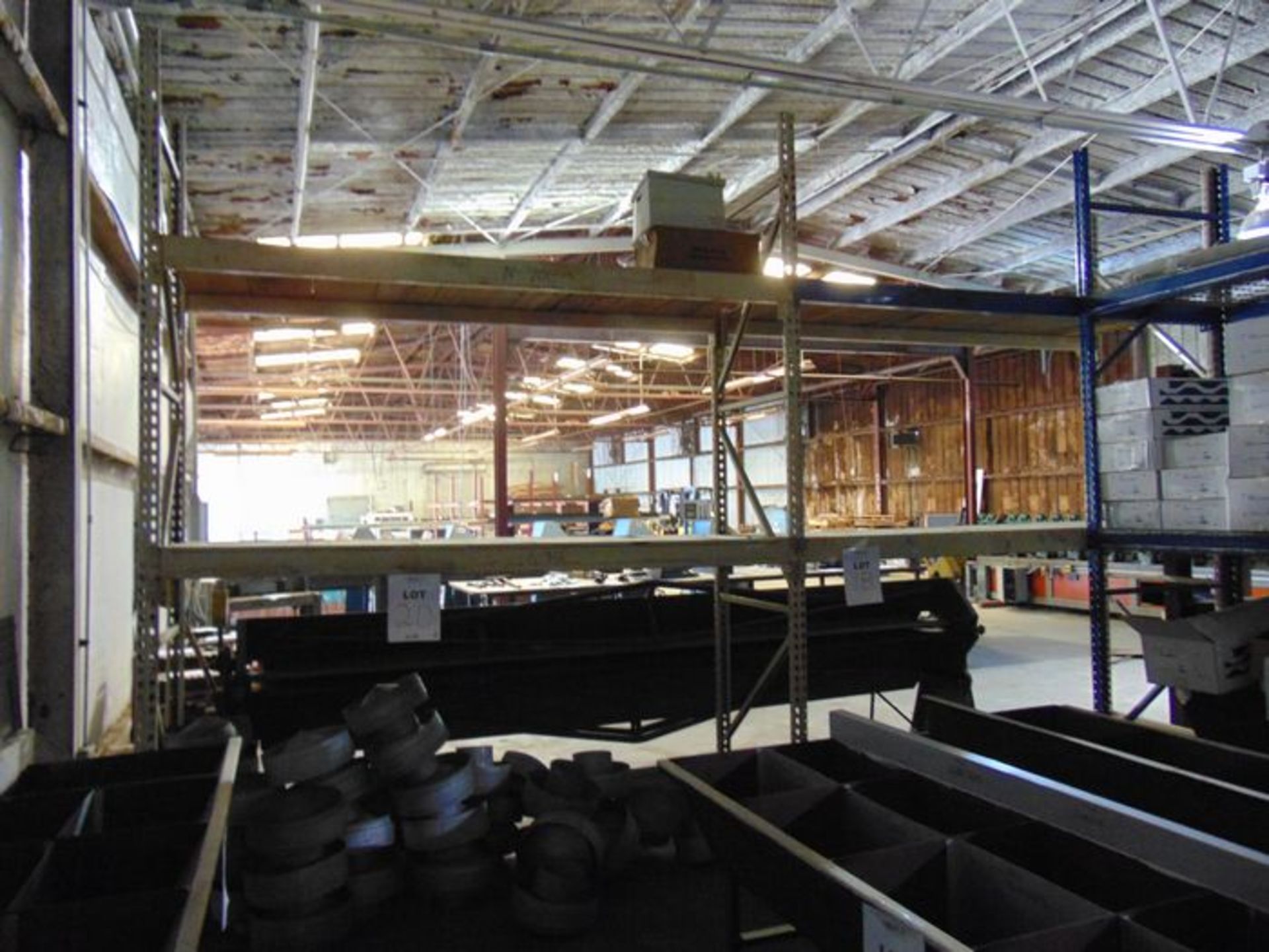 (1) Section of Pallet racking: To Include: (3) 12' x 3' Uprights, (8) 9' Cross Beams W/ Wood - Image 3 of 3