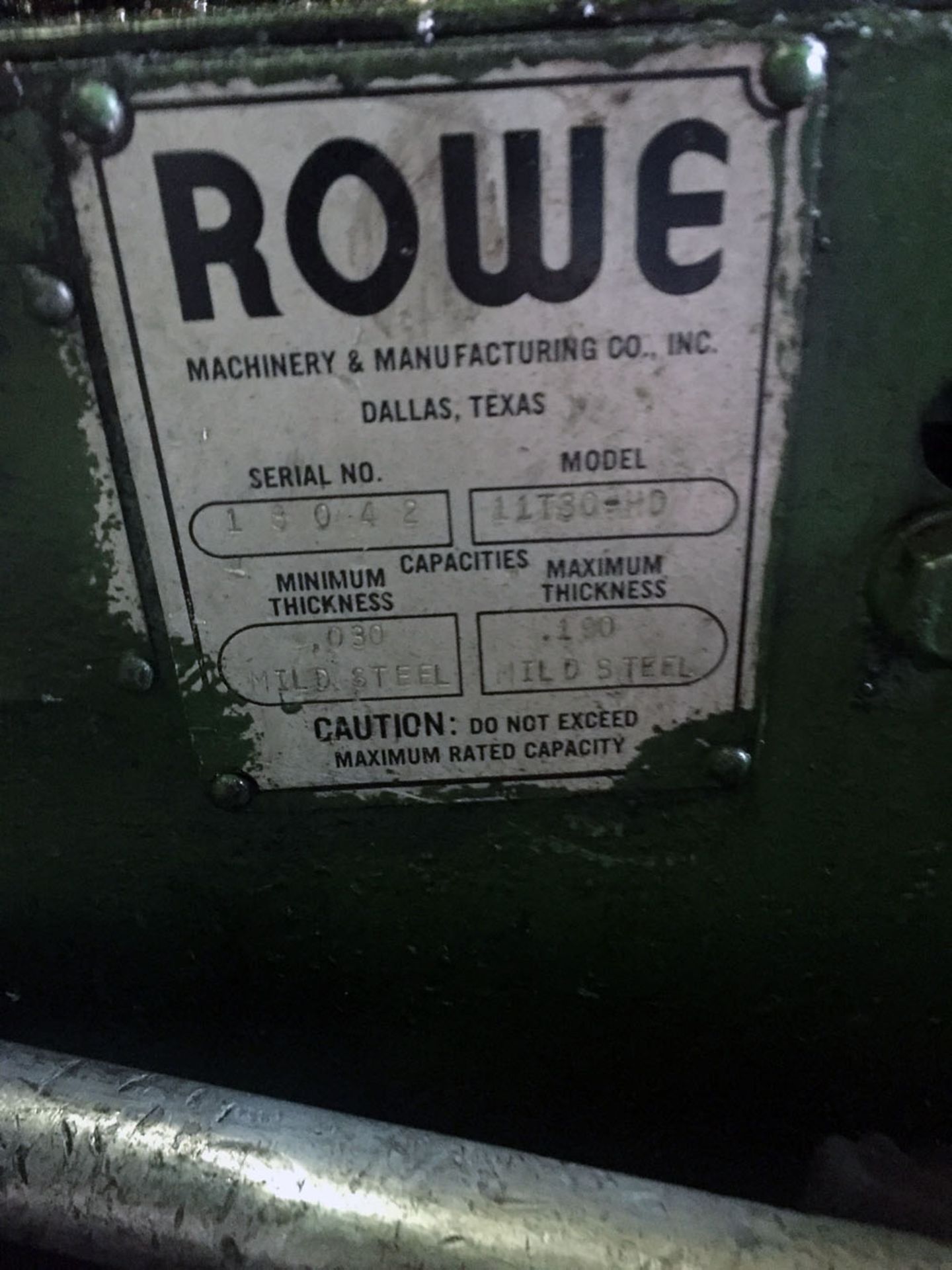 FREE LOADING - Located In: Huntington Park, CA - Rowe Coil Straightener, 30" x 0.190" , Mdl: 11T30- - Image 3 of 3