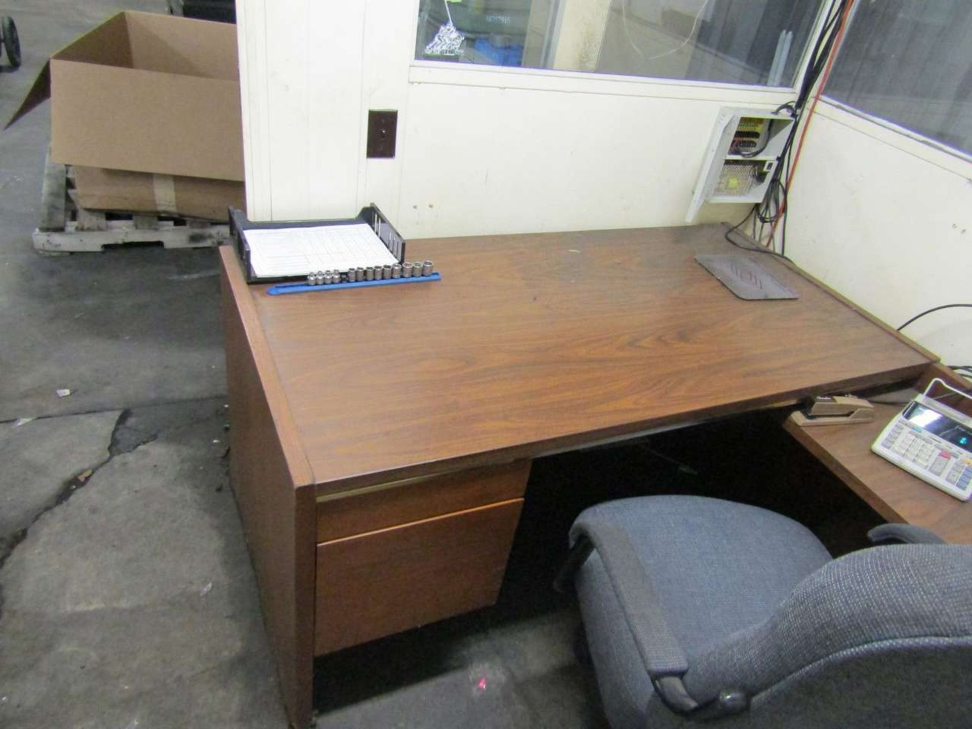 Remaining Contents of Office Area to Include: (2) 2-Drawer Computer Desks, (1) Computer Desk, (1)