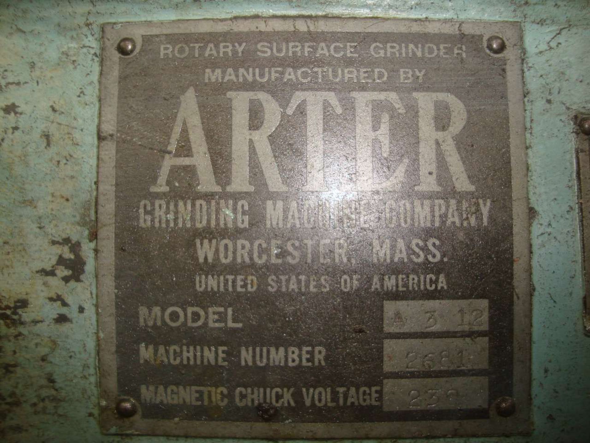 Arter A312 Rotary Surface Grinder, - Image 4 of 5