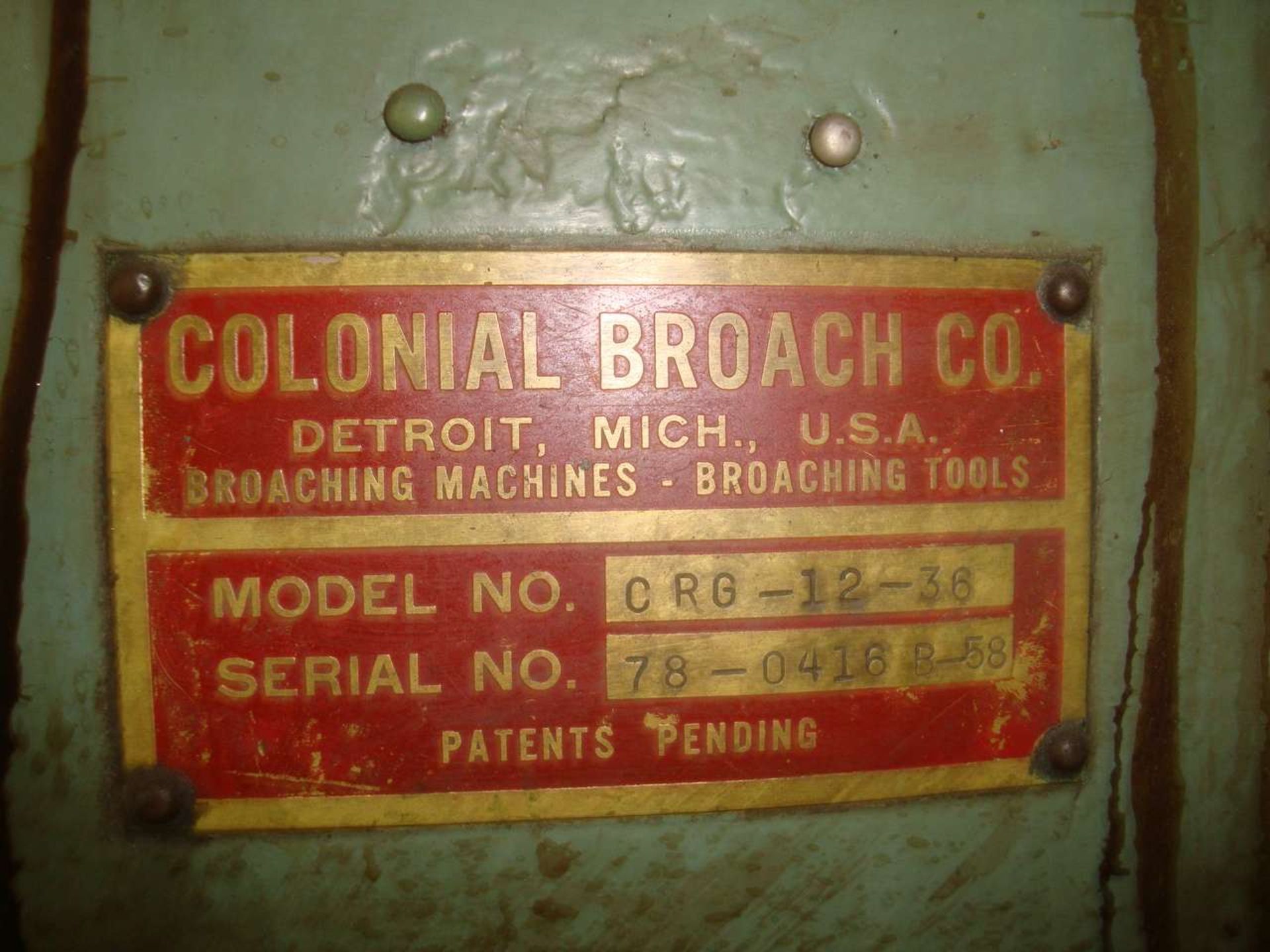 Colonial CRG-12-36 Broach Grinder - Image 4 of 4
