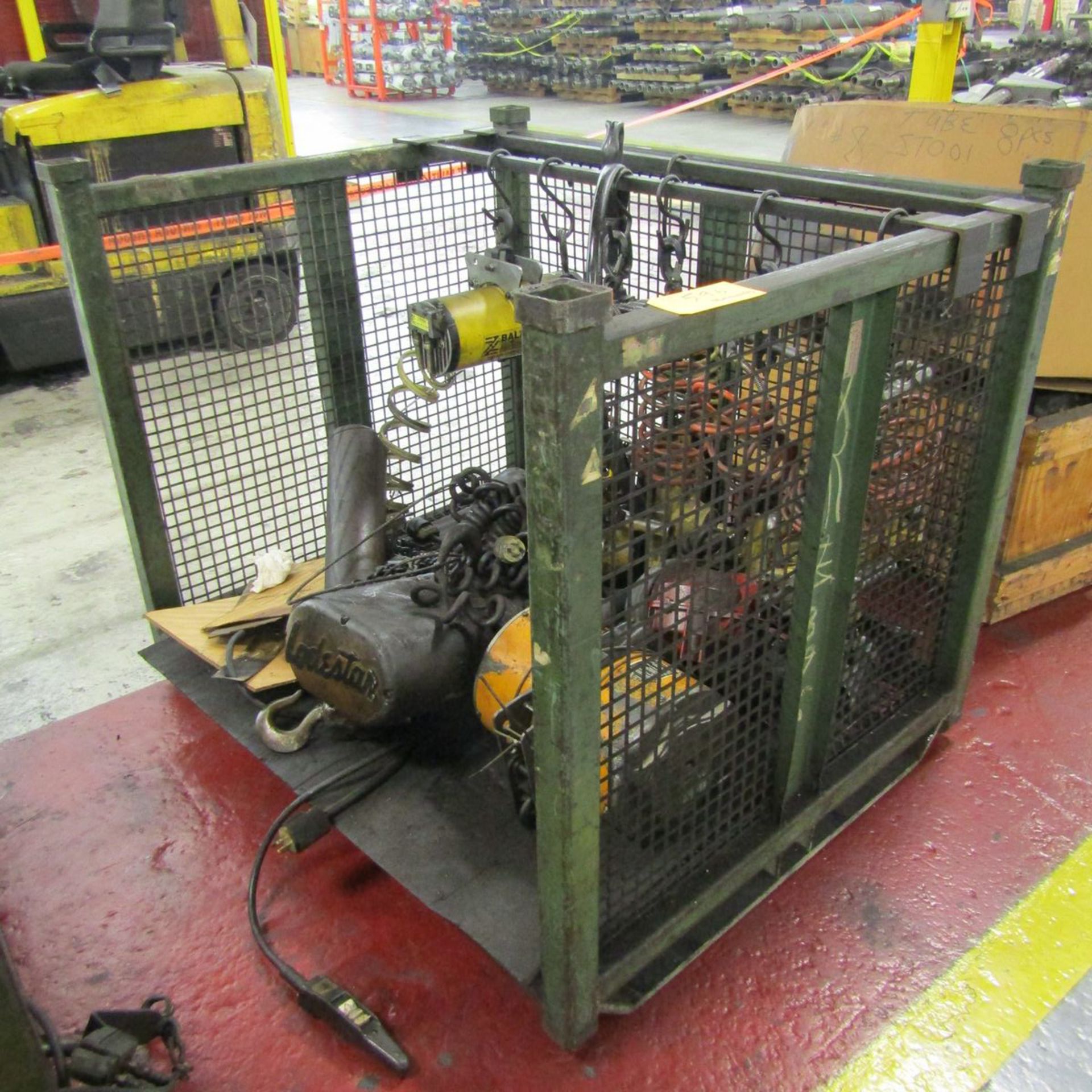 Lot of Assorted Chain Hoist Spare Parts to Include Partially Dissambeled Hoists, Chains, Pneumatic