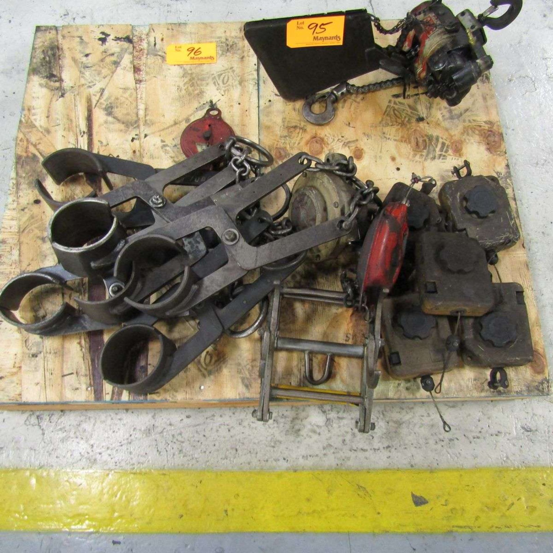 Pallet of Assorted Chain Hoist Attachments to Include