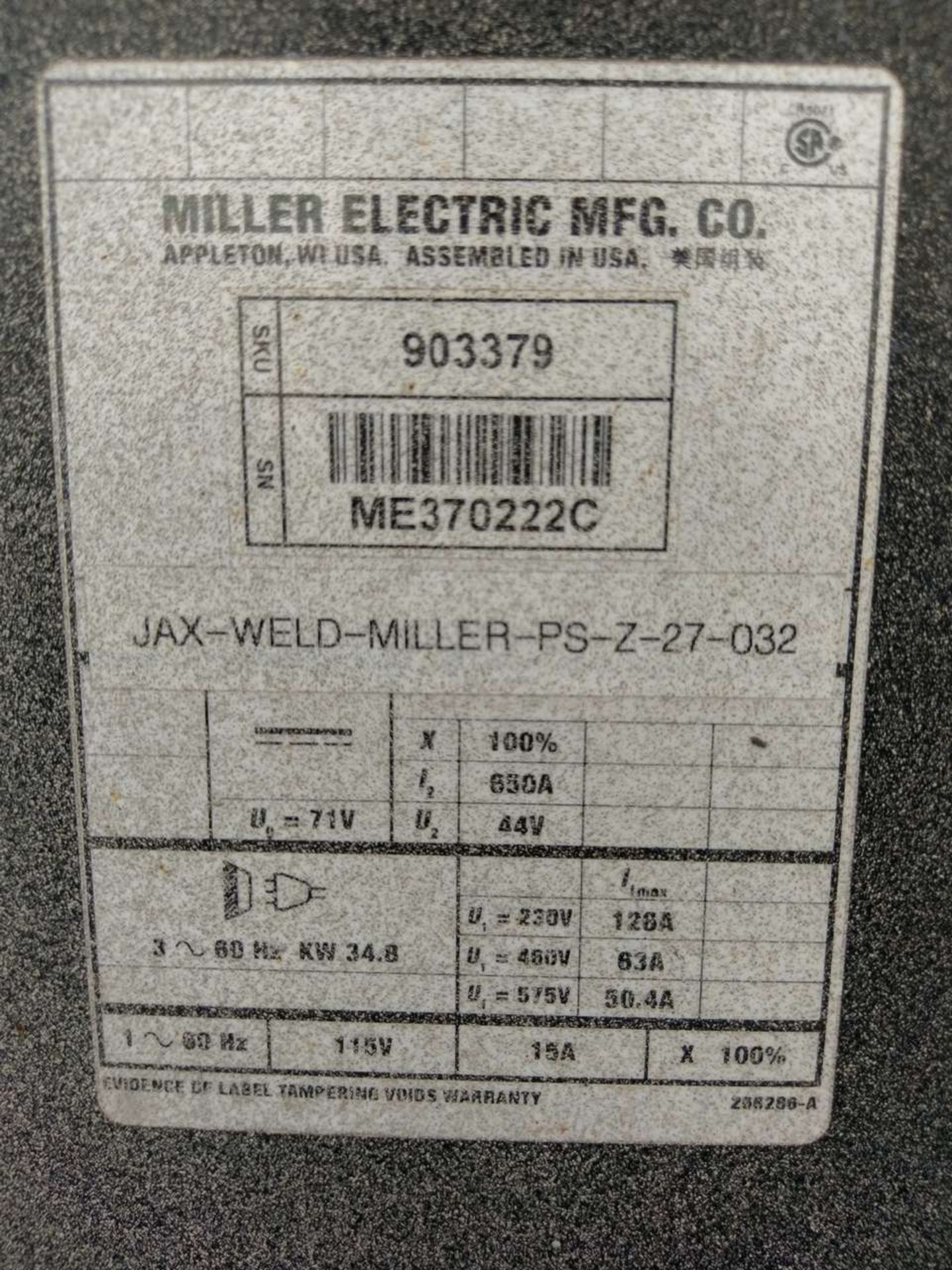 Miller Dimension 652 (2) CC/CV DC Welding Power Sources - Image 6 of 11