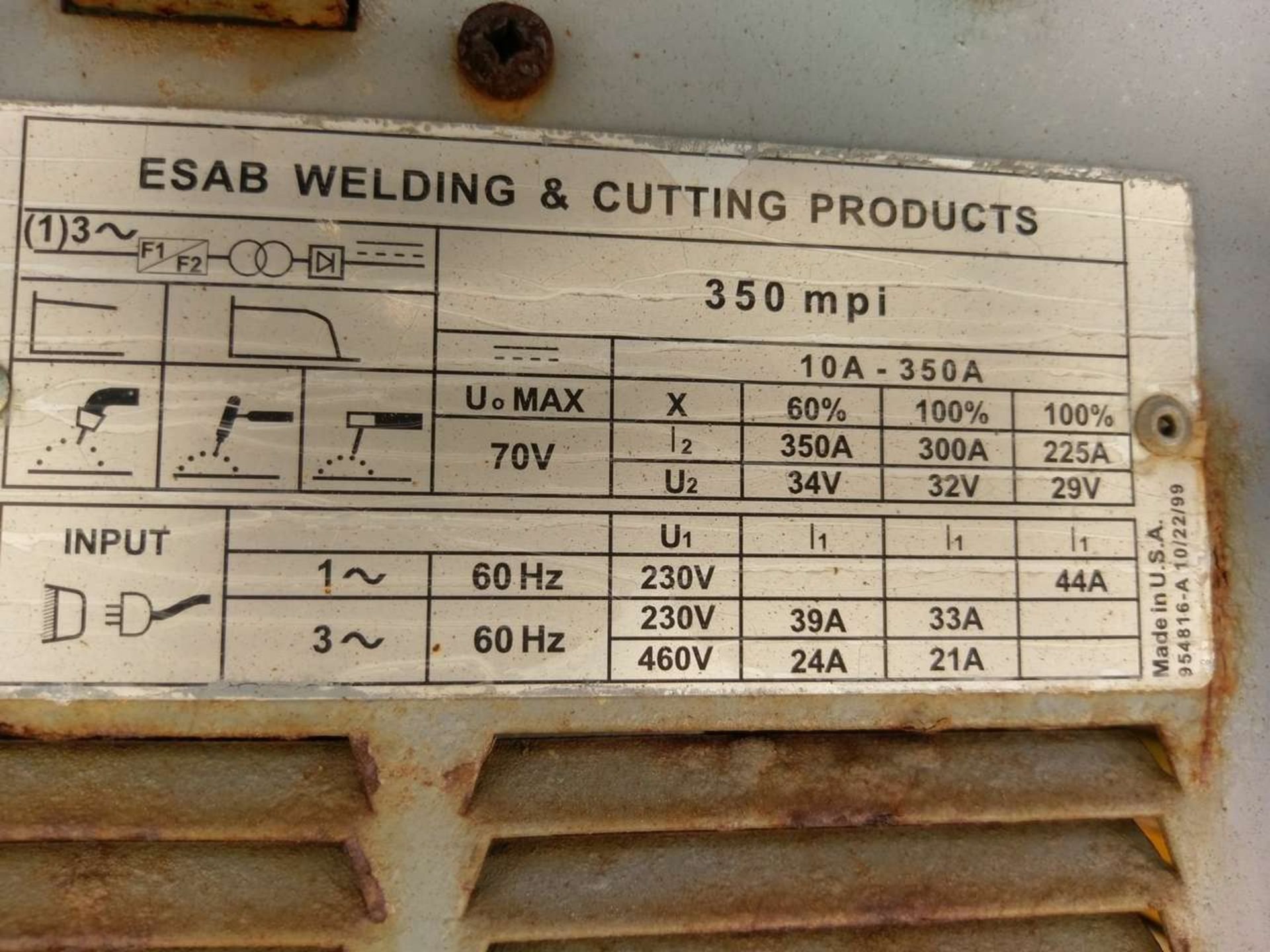 ESAB 350 mpi (4) Welding Power Source - Image 9 of 18