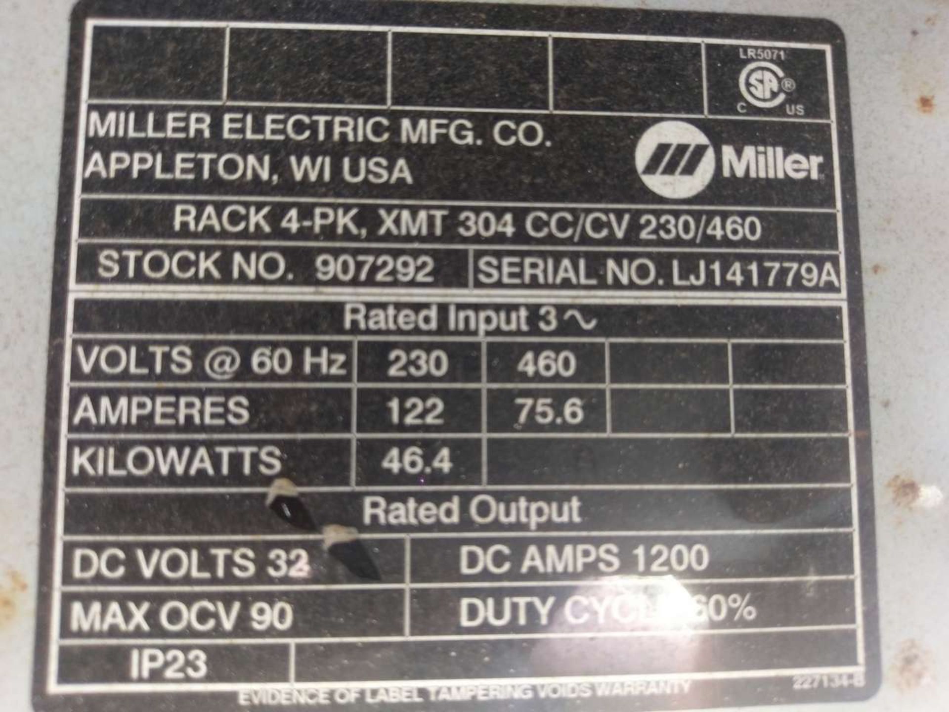 Miller XMT 304 CC/CV (4) DC Inverter Arc Welder - Image 19 of 19