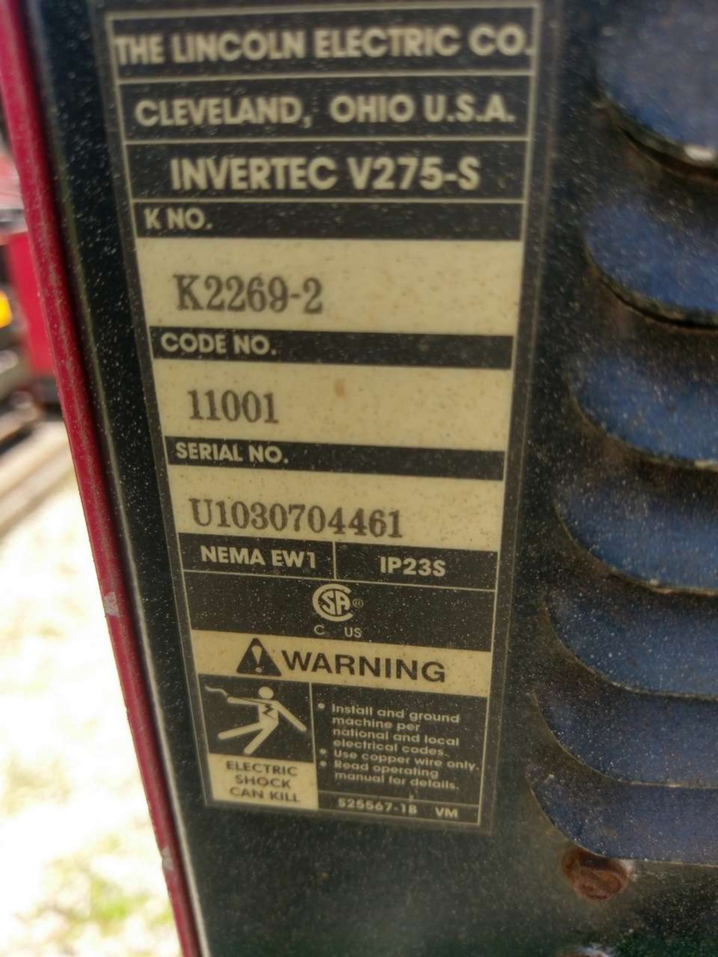 Lincoln Electric Invertec V-275 S (4) Welding Power Source - Image 9 of 16