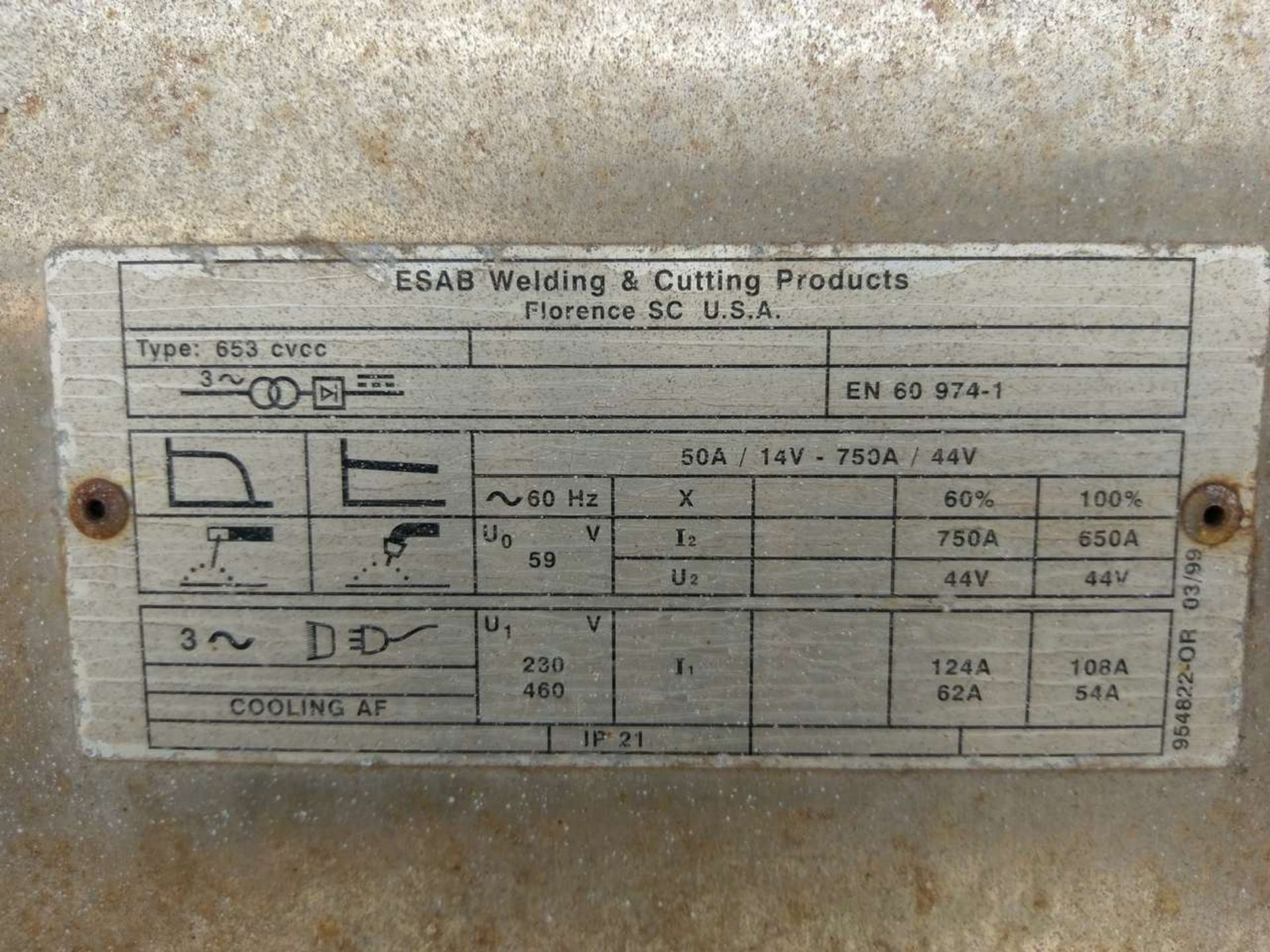 ESAB 653 CVCC (4) CC/CV Welding Power Sources - Image 7 of 26