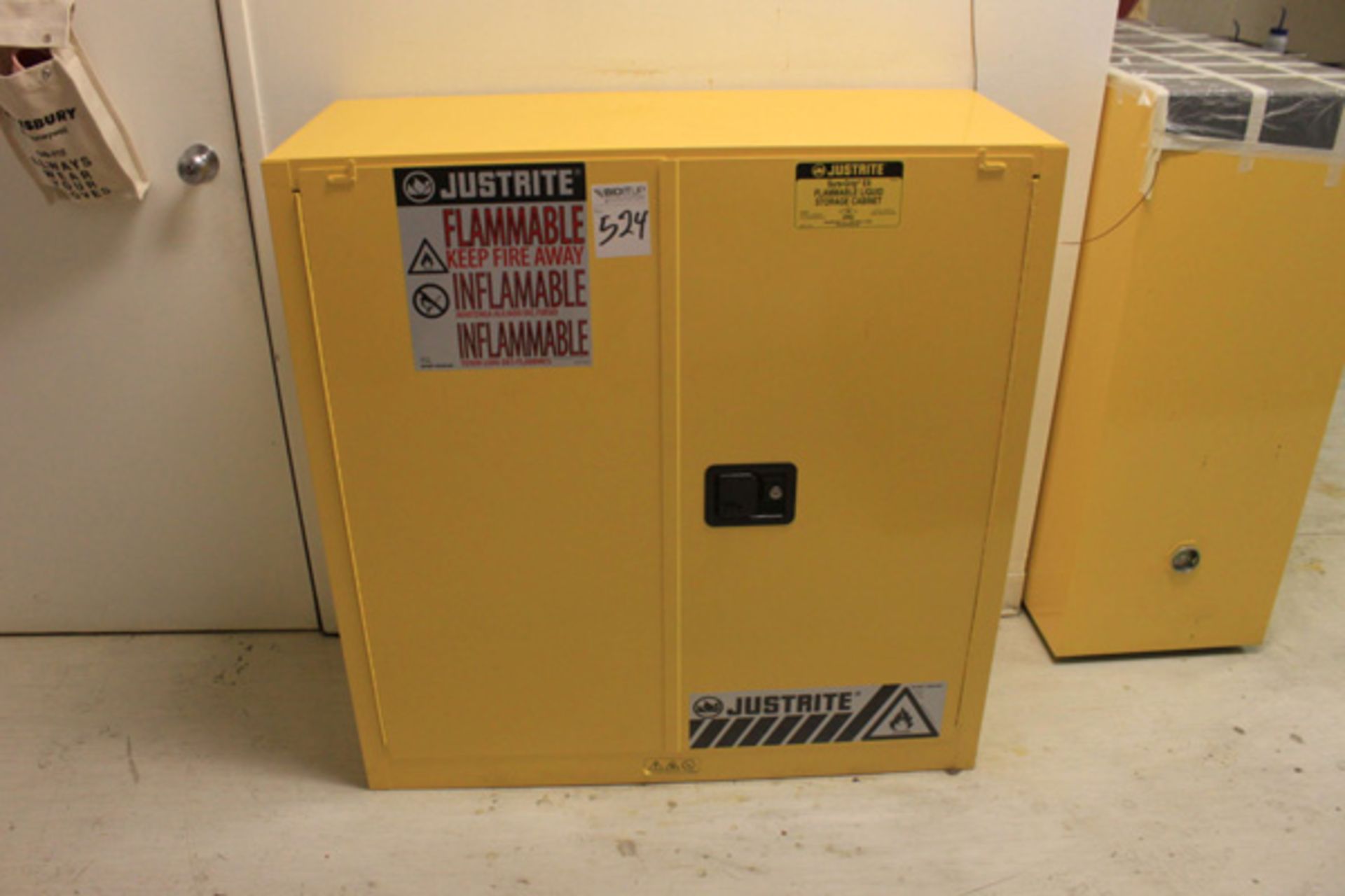 Justrite 30 Gal. Capacity Flammable Liquid Storage Cabinet (43" x 18" D x 44" H), Model 25302