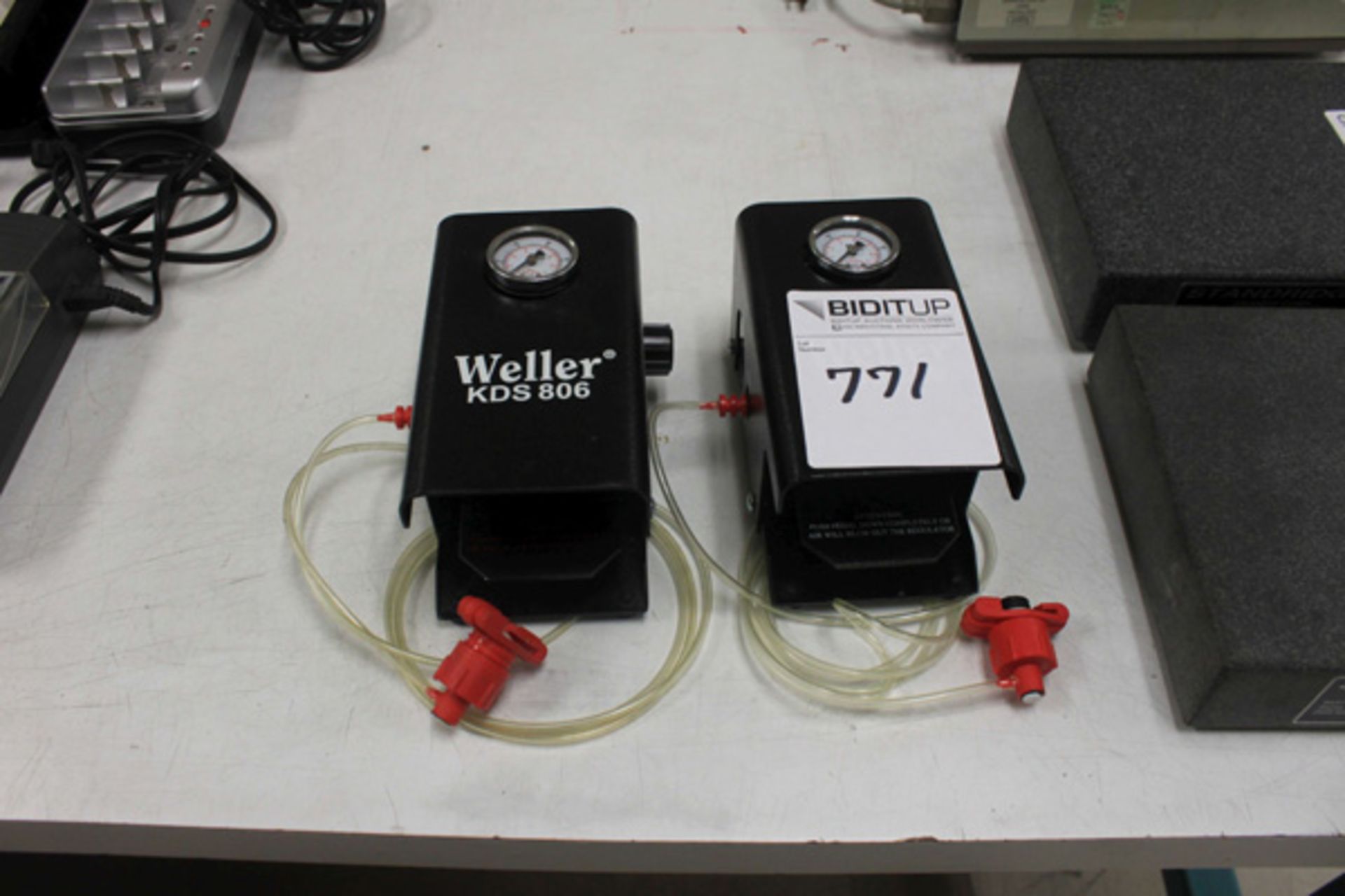 (2) Weller KDS806 Foot Valve Pedestal Dispensing Controllers