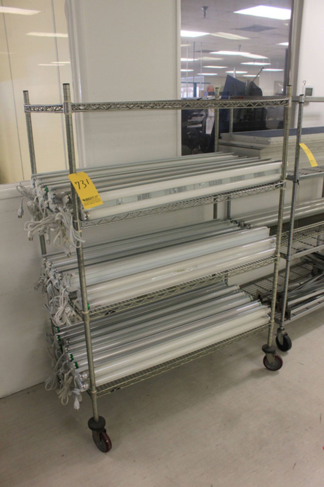 Wire Shelf on Casters w/ Contents
