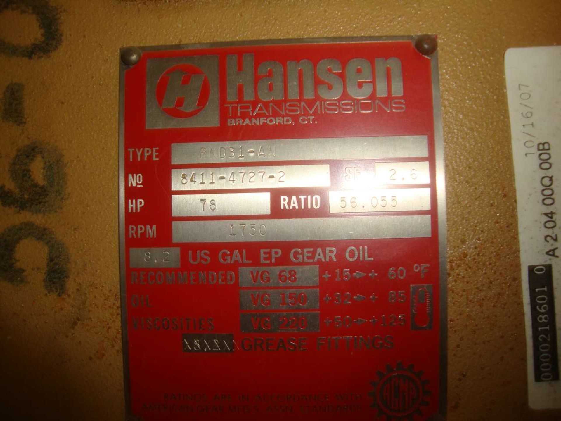 Hansen RND31-AN Ratio Reducer - Image 2 of 2