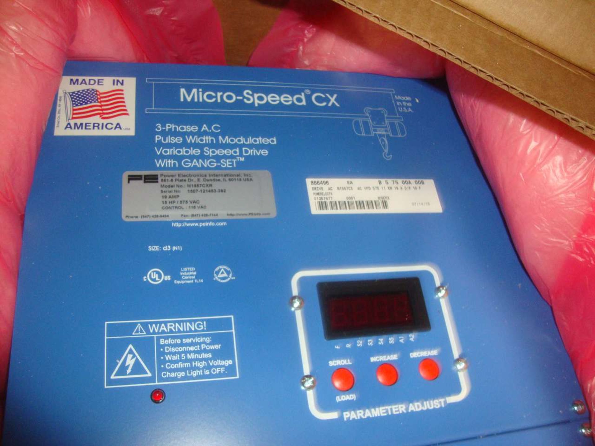 Power Electronics M1557CXR Micro Speed Variable Speed Drive Control - Image 2 of 3