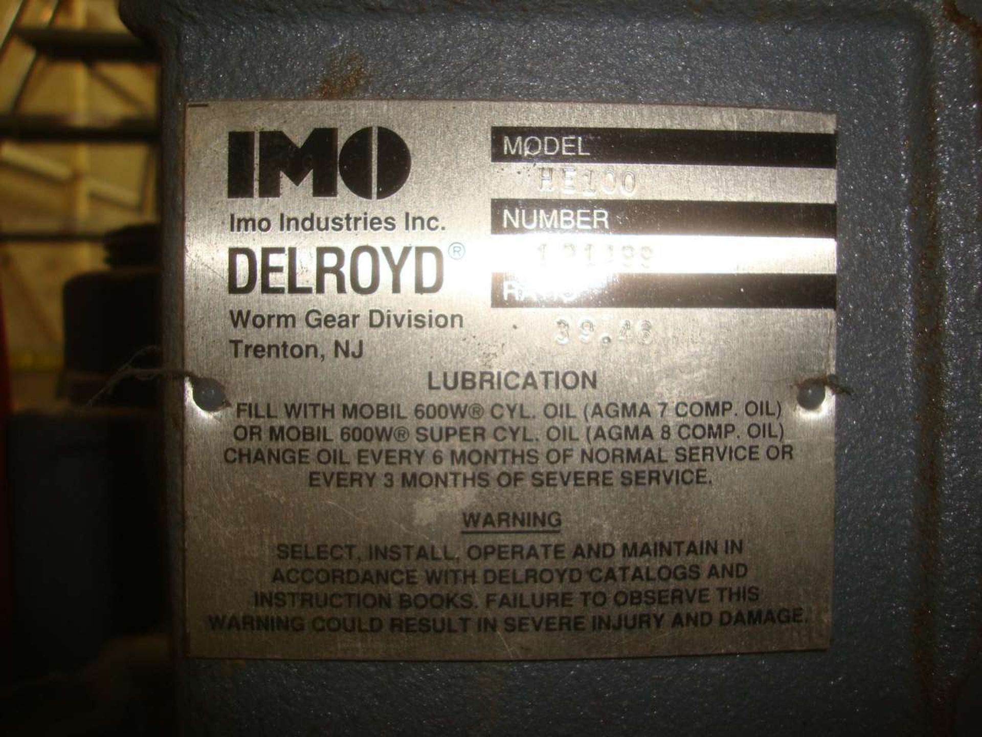 IMO Indus. HE100 Ratio Reducer - Image 3 of 3