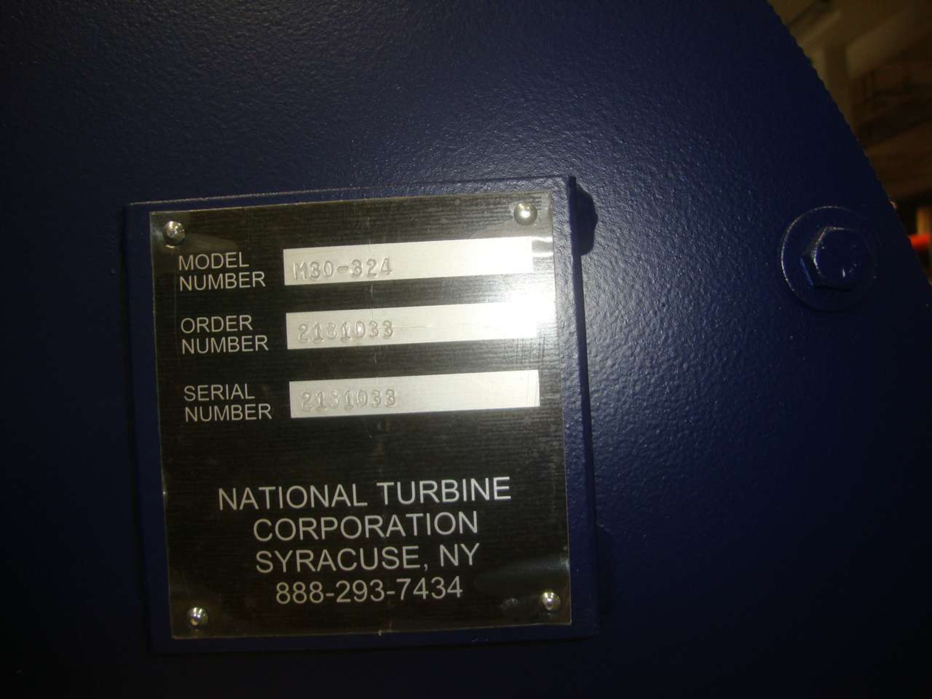 National Turbine Corp M30-324 Vacuum Blower - Image 2 of 2