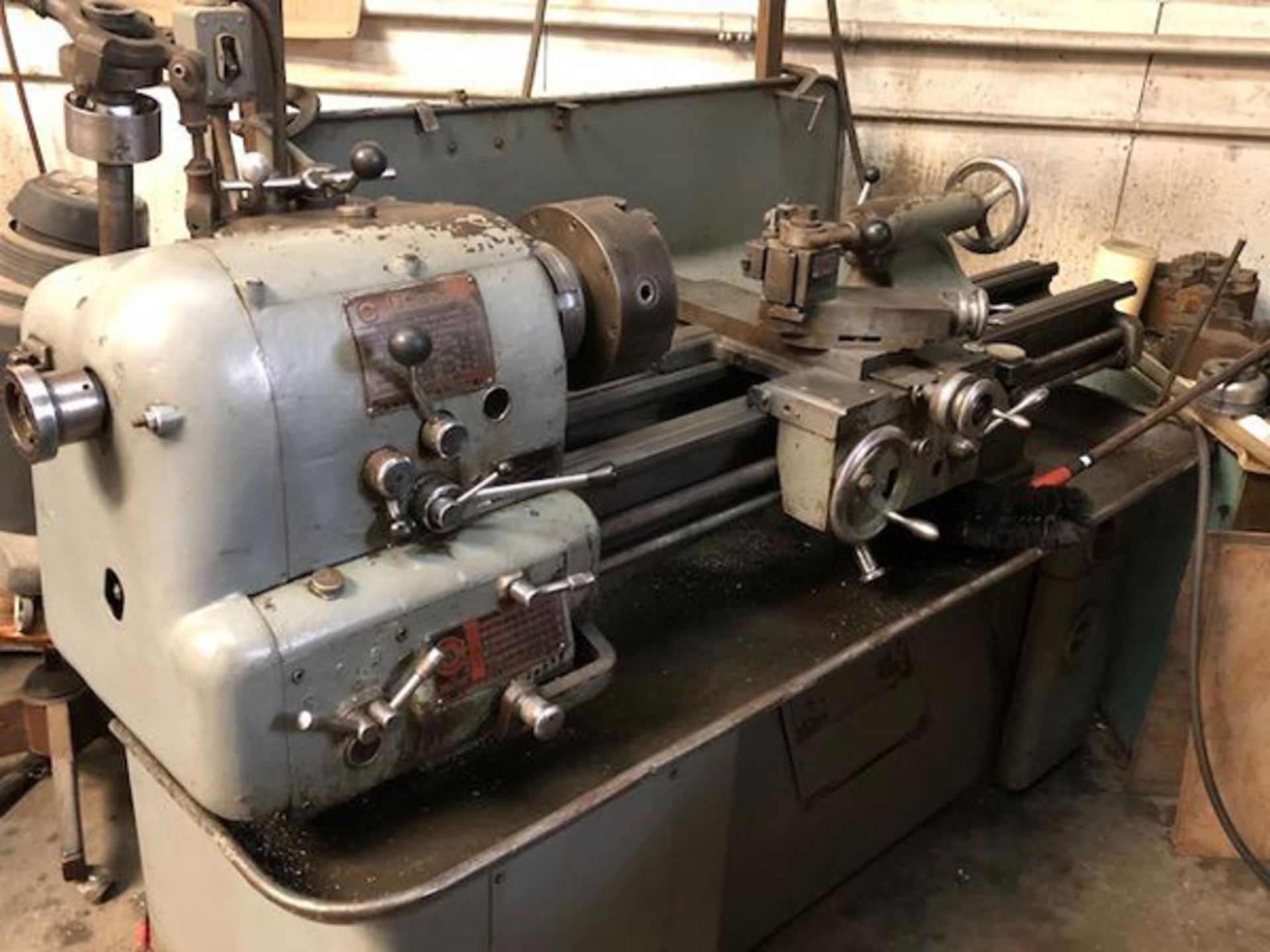 Clausing 13x40 Engine Lathe, 8" 3 Jaw, 10" 4 Jaw, Taper, Trava-Dial, Aloris Tool Post - Image 2 of 2