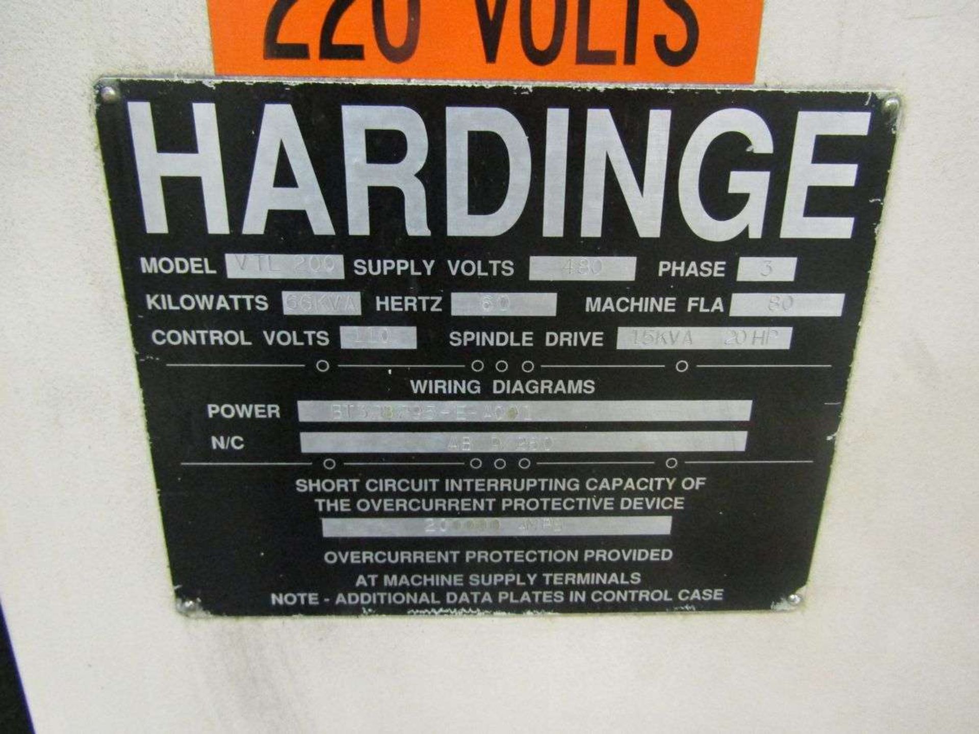 Hardinge VTL200 CNC Vertical Turret Lathe - Image 10 of 17