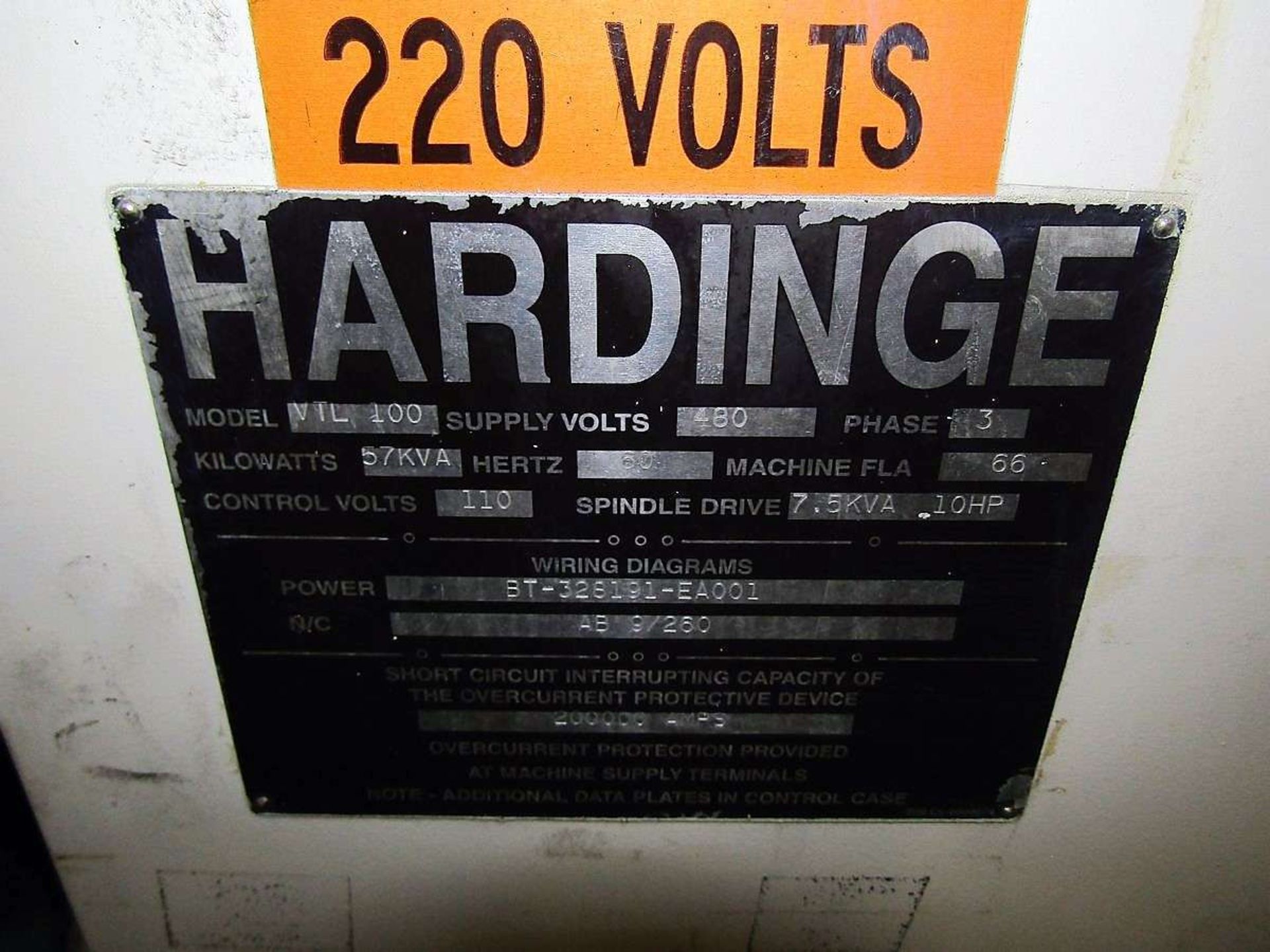 Hardinge VTL100 CNC Vertical Turret Lathe - Image 9 of 13