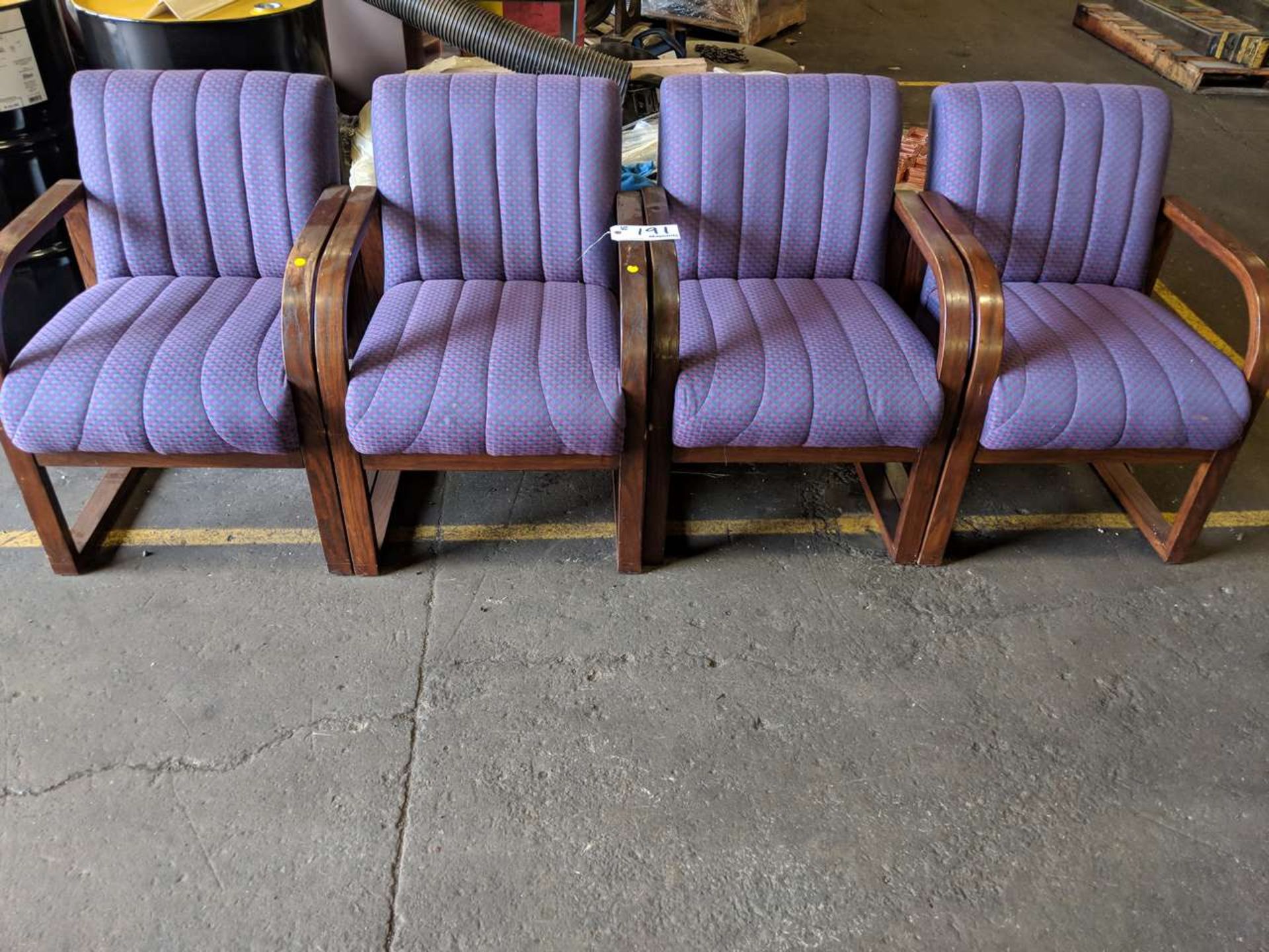 LOT OF 4 PURPLE CHAIRS