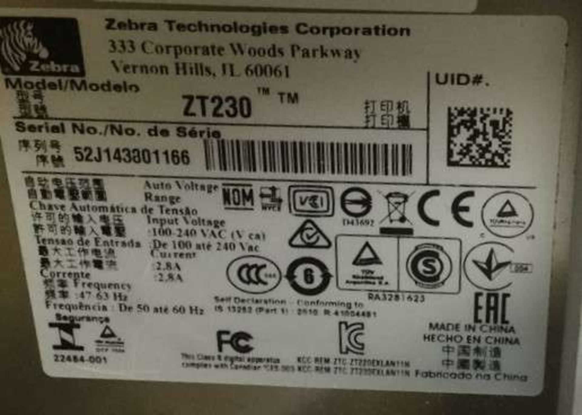 Zebra ZT230 Label Printer - Image 2 of 2