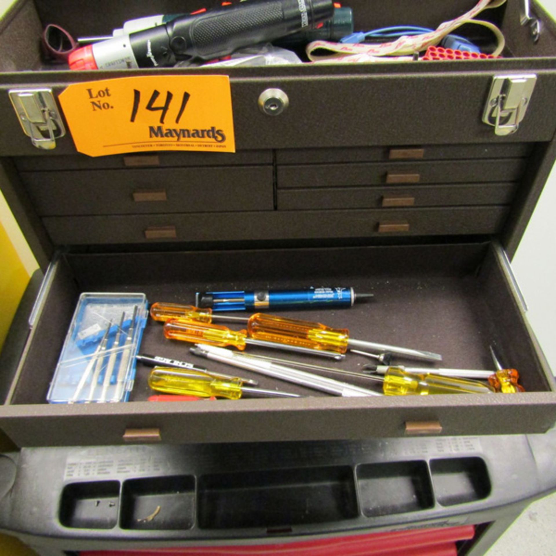 Kennedy 9-Drawer Tool Box with Contents to Include: Screwdrivers, Allen Wrenches, Standard - Image 4 of 7