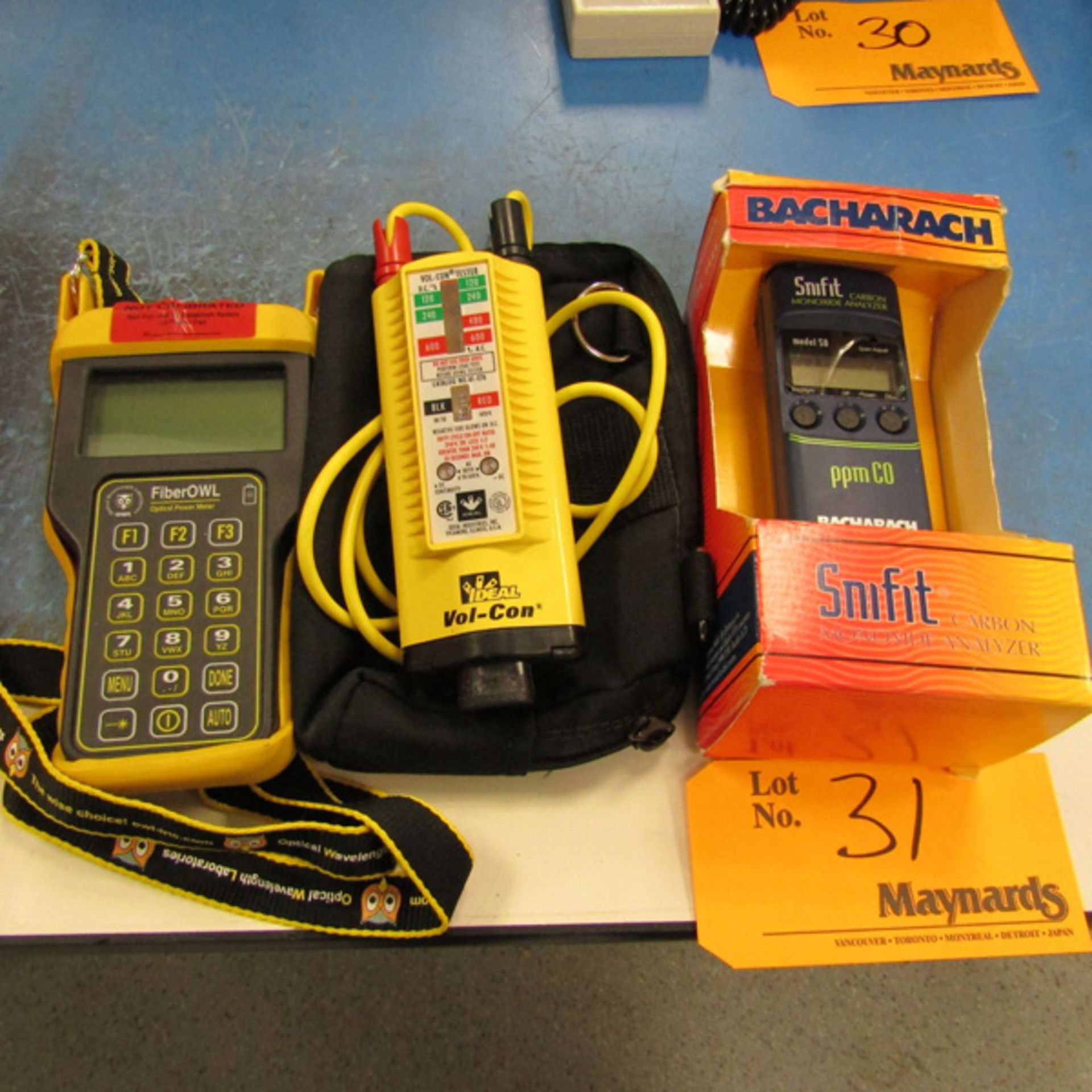 Lot of Inspection Equipment to Include (1) Bacharach Snifit Carbon Monoxide Analyzer, (1) Ideal