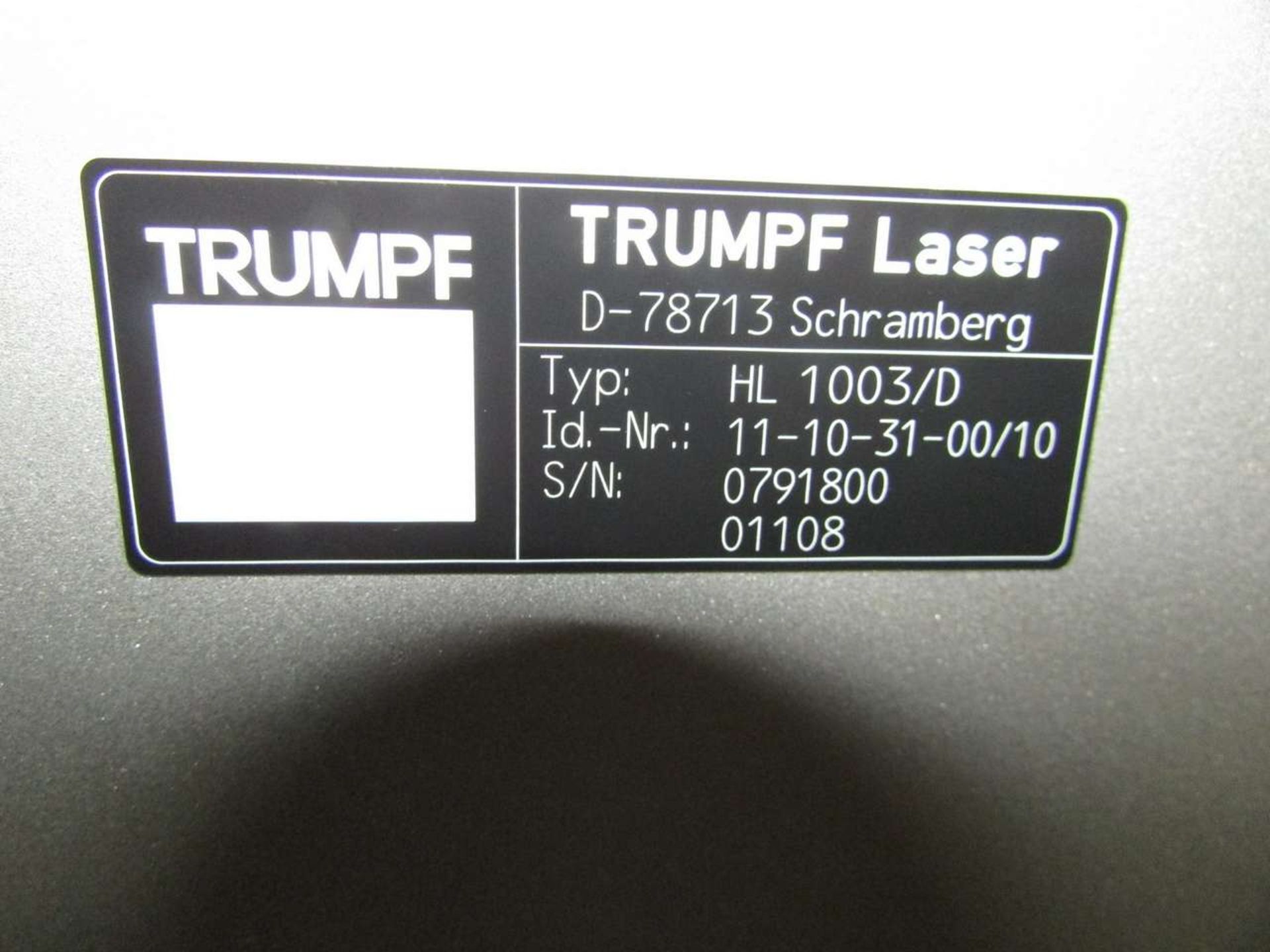 2005 Trumpf HL1003D Industrial Laser Unit - Image 12 of 13