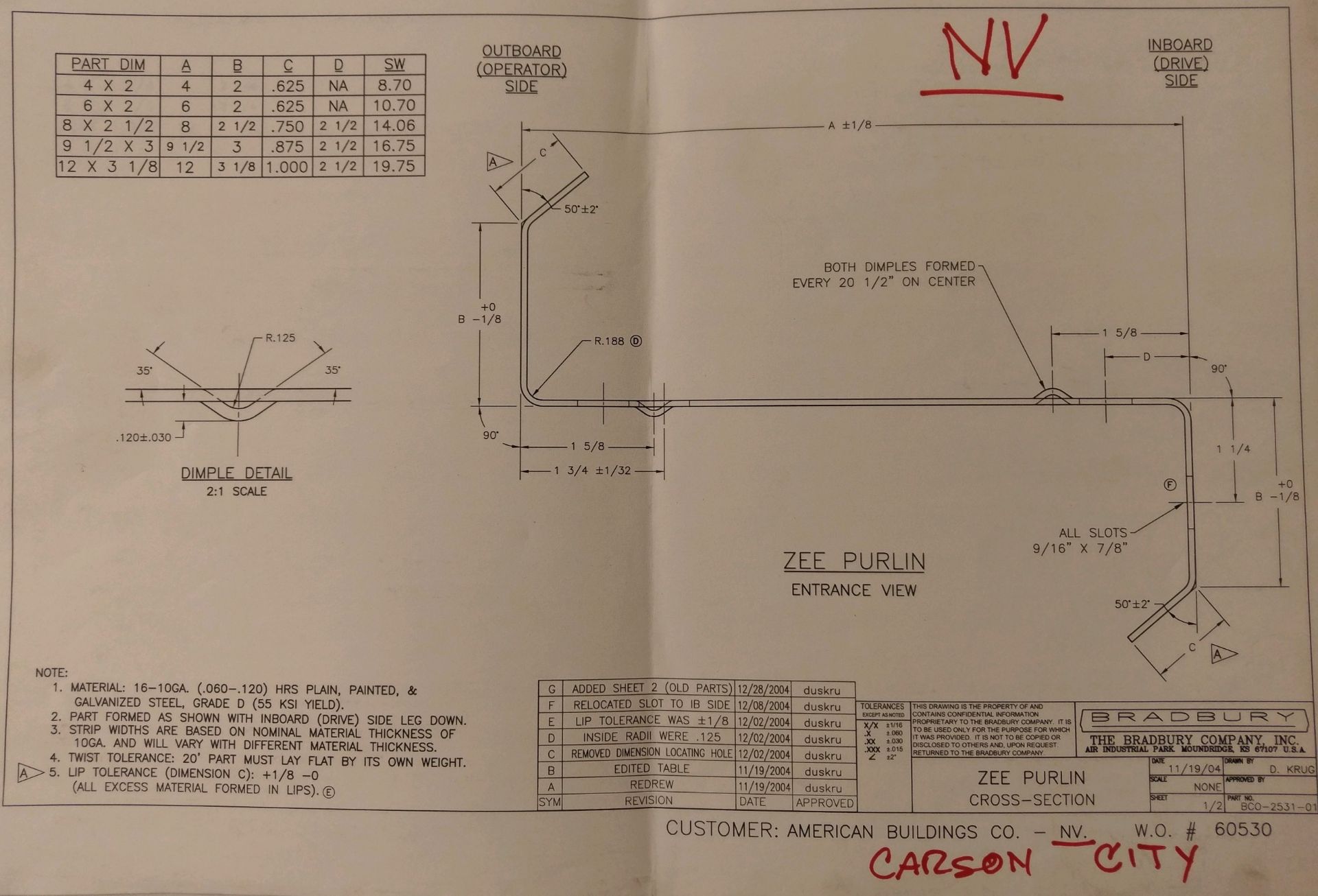 Bradbury Side by Side Purlin Rollformer (New 1997), Mdl: 425, 12 Stands on "CEE" Channel Side, 12 - Image 4 of 27