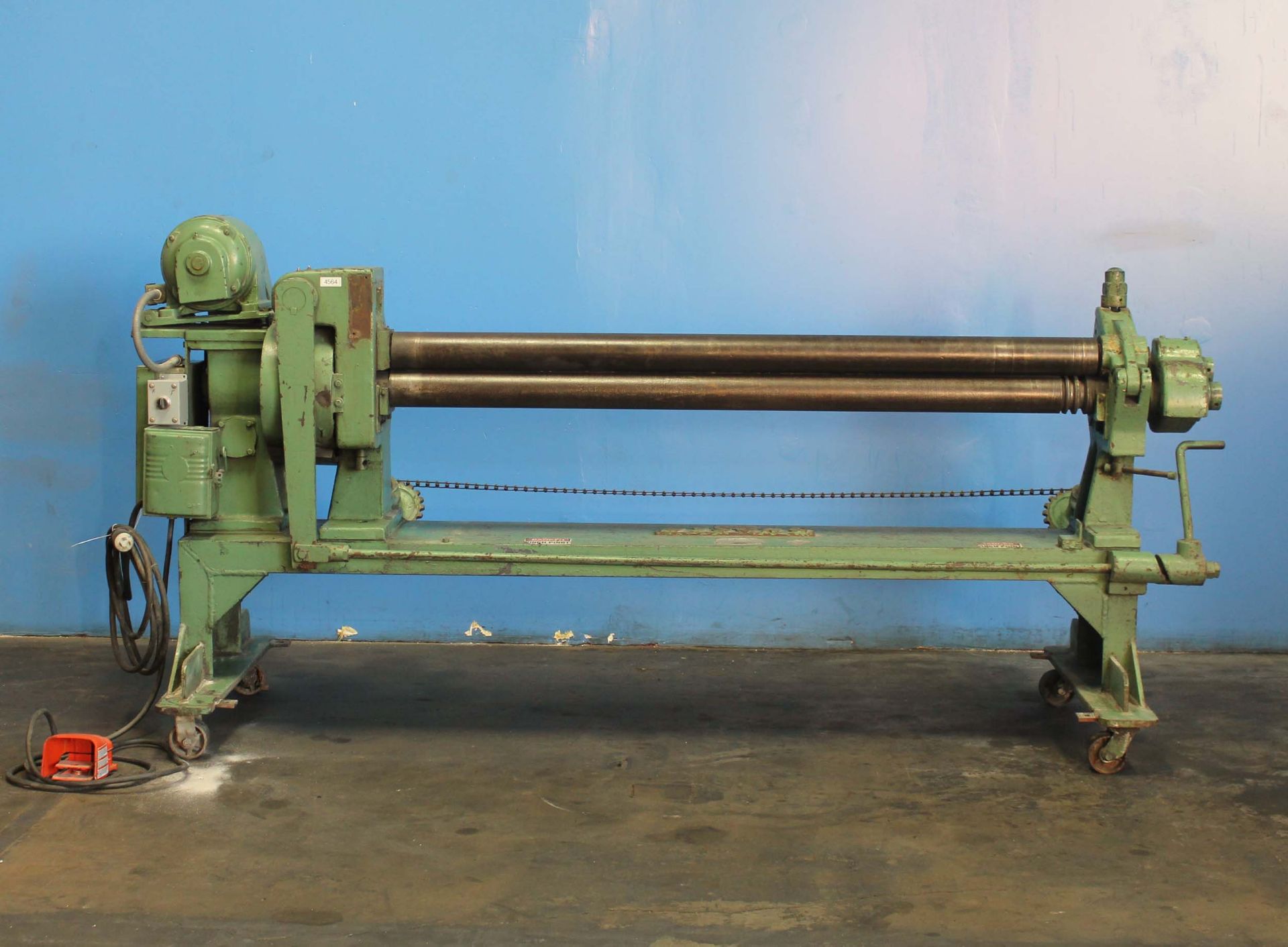 14 Ga. x 6' Wysong 472- PR Initial Pinch Power Roll, 4” Roll Diameter, Manual Drop End, Power Rear