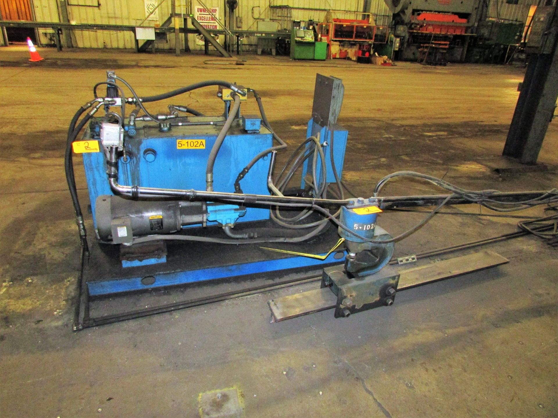 W.A. Whitney Portable Hydraulic C-Punch, Mdl: 150-014, 4-1/2" Throat, 10 HP Hydraulic Power Unit,