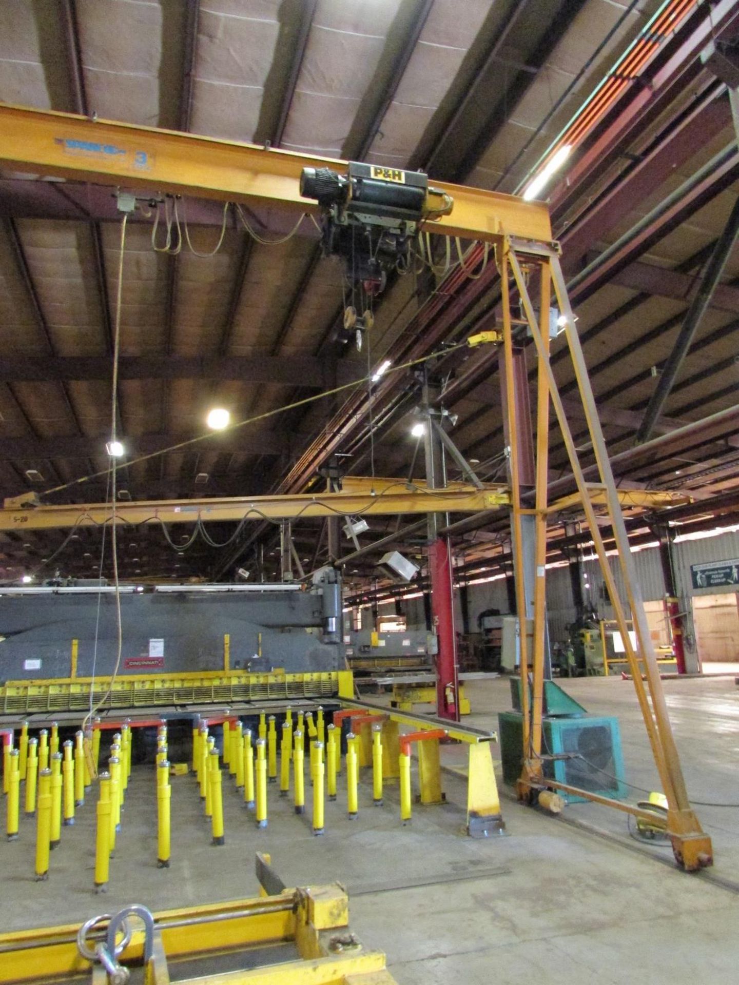 Spanco 3-Ton A-Frame Gantry Crane on Roller Track, 30' Span, 20' Height, 3-Ton P&H RediLift Hoist, - Image 2 of 7