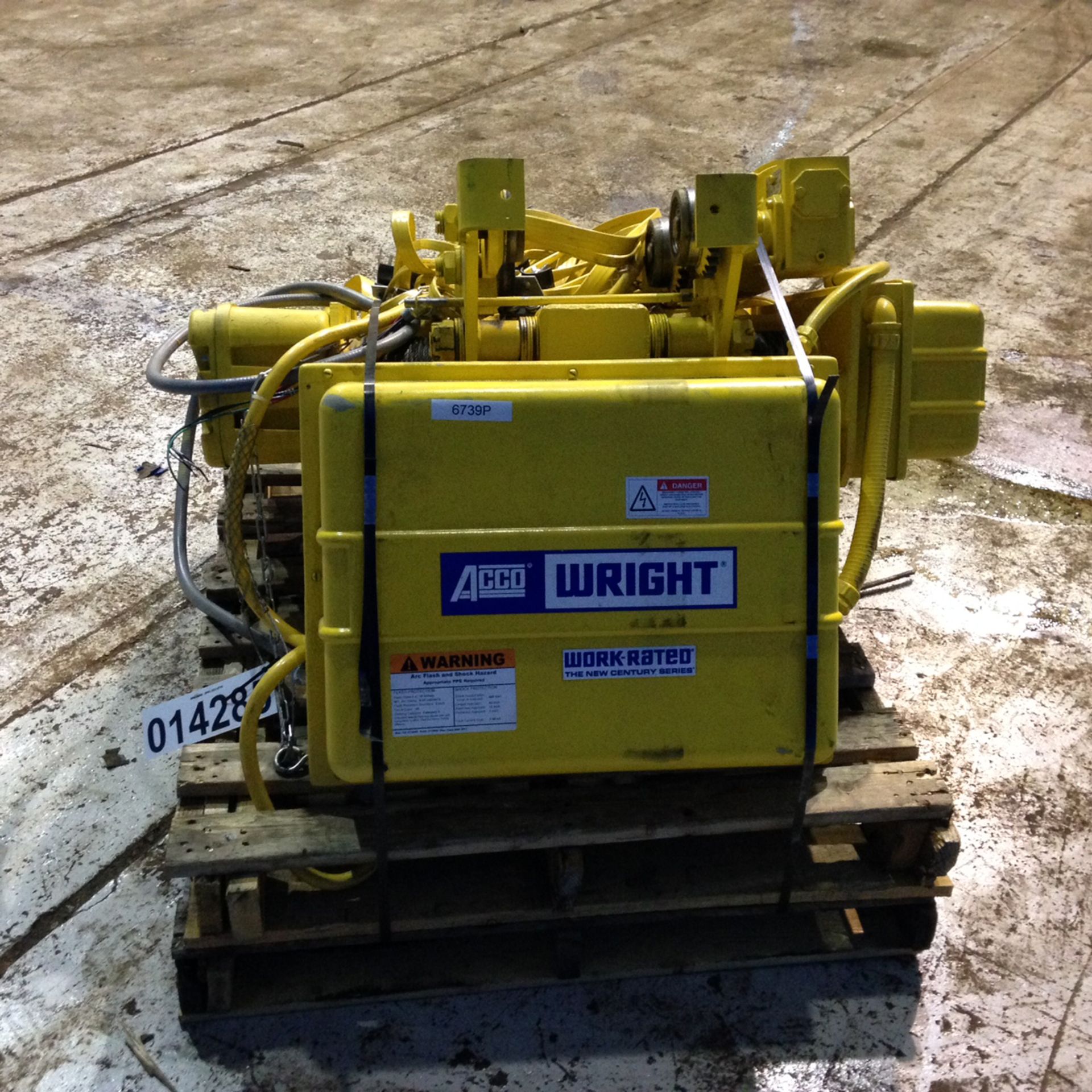 2,500 Lbs. Acco Wright X1WO2 Electric Crane Hoist & Trolley, 25’ Lift Height, Wire Rope, 2 HP (2003) - Image 2 of 7