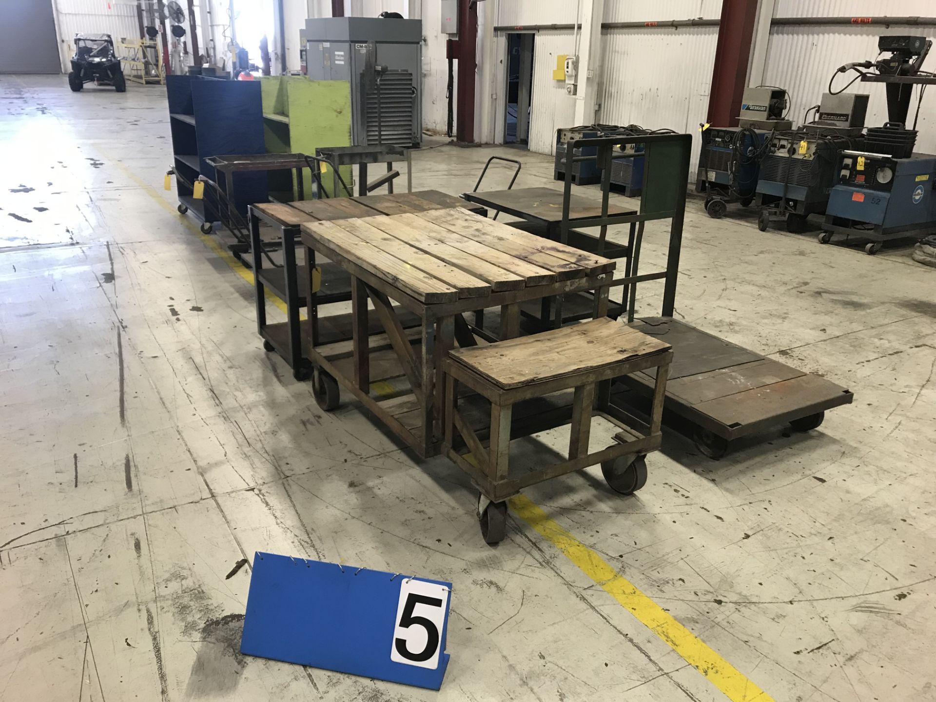 Lot 2 HD Steel Shelves, 4 HD Rolling Shelves & 8 Asst. Roling Carts - Image 2 of 2